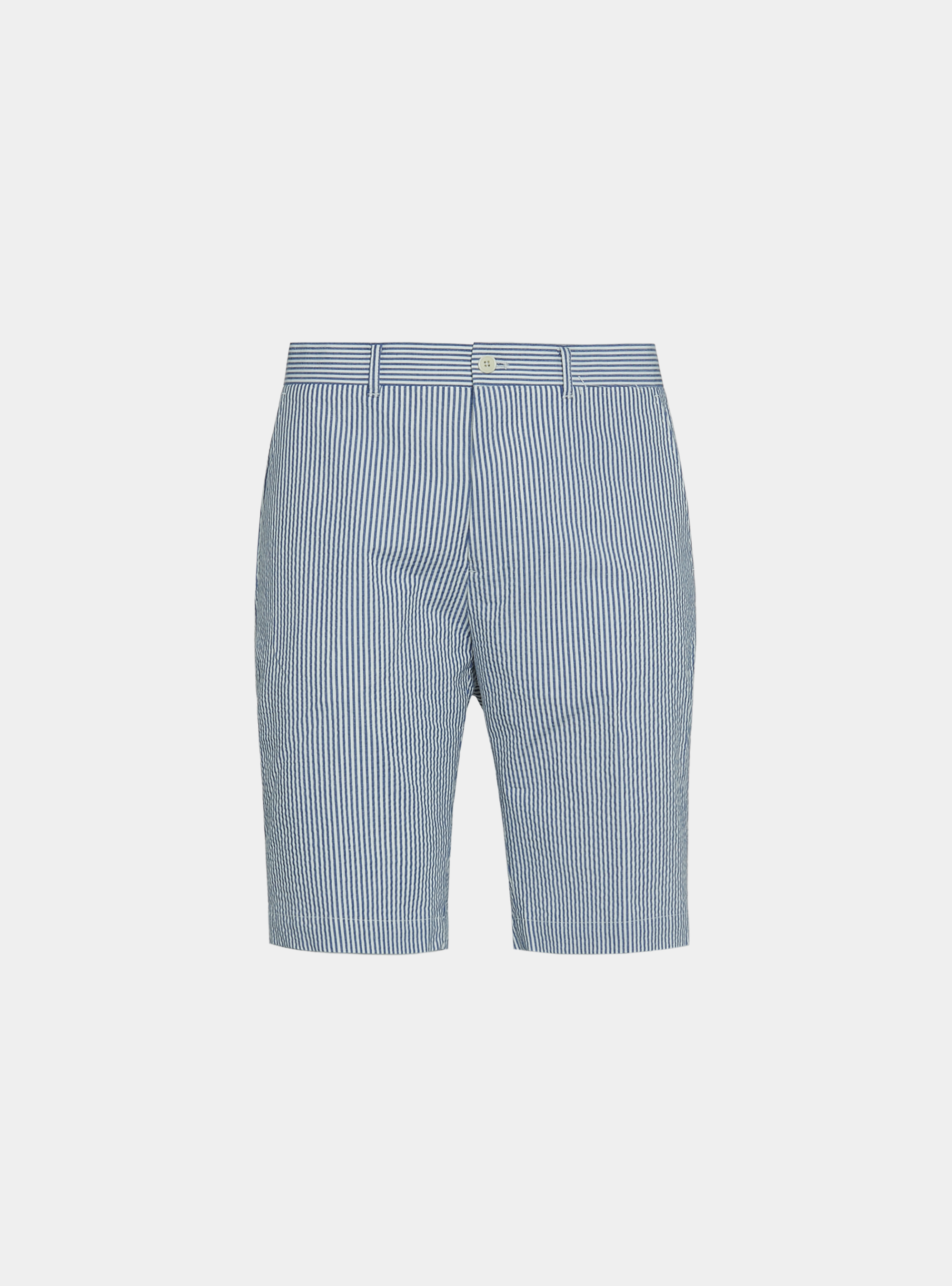 Bermuda seersucker in cotone stretch, BLU