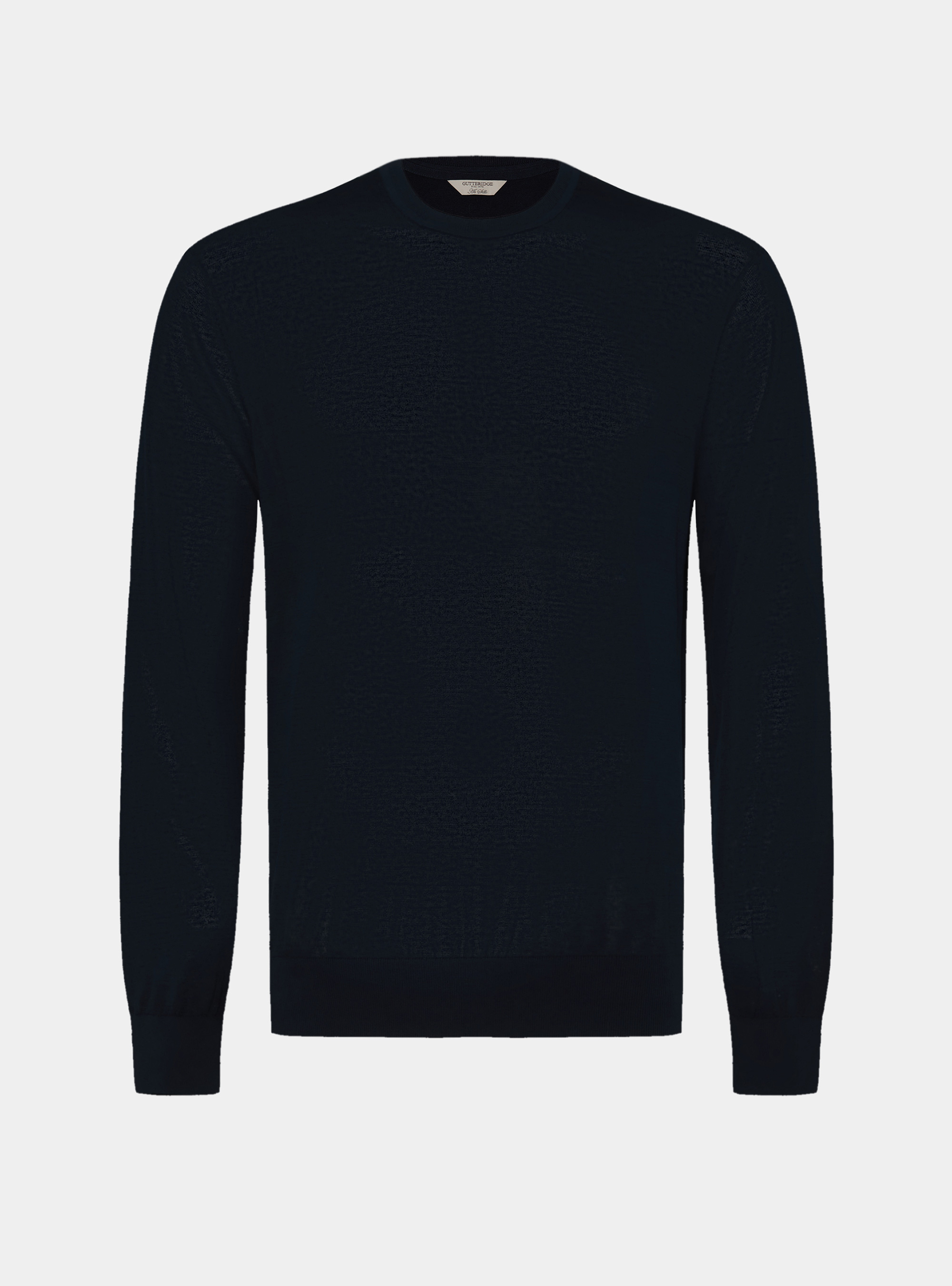 Rundhals-Pullover aus Baumwolle und Seide, NAVY 0218C