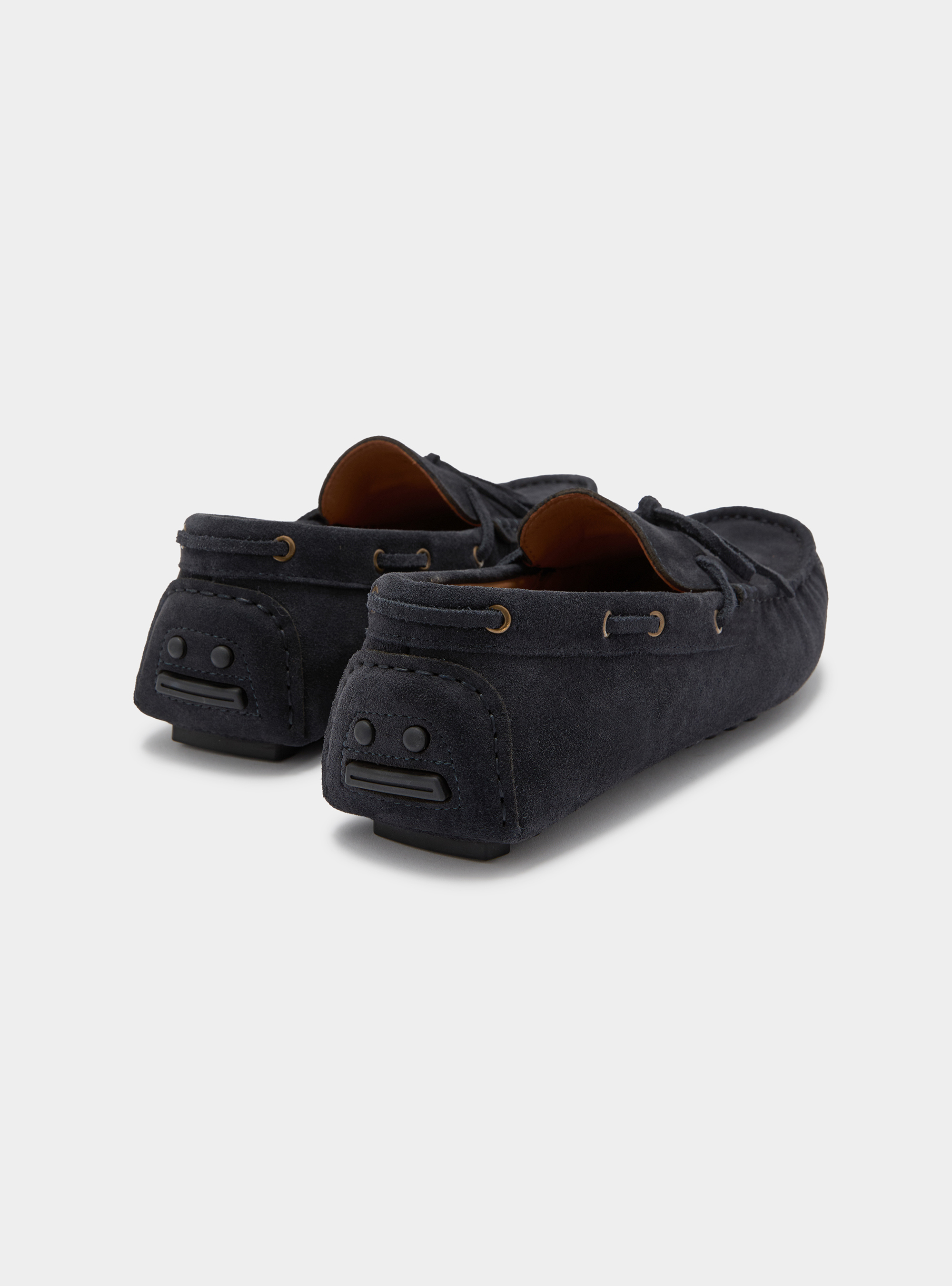 Suede boat loafers, NAVY BLUE