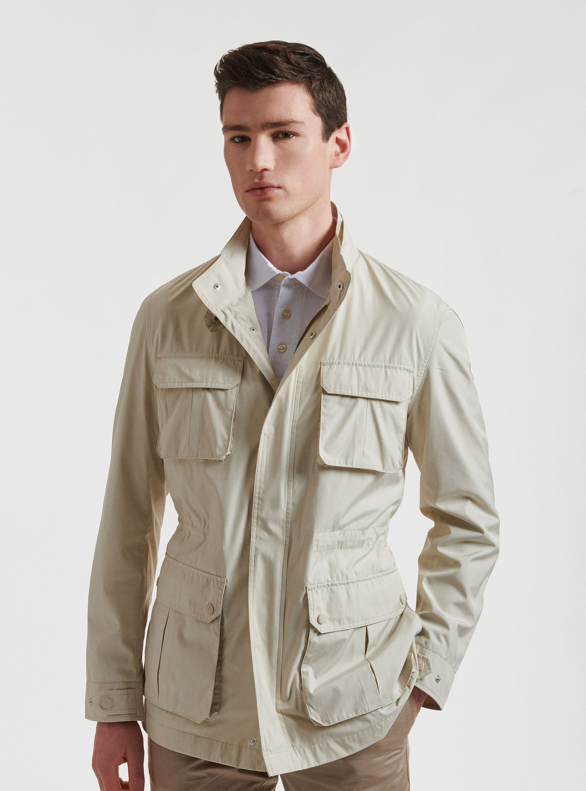 Field jacket in technical fabric, ECRU