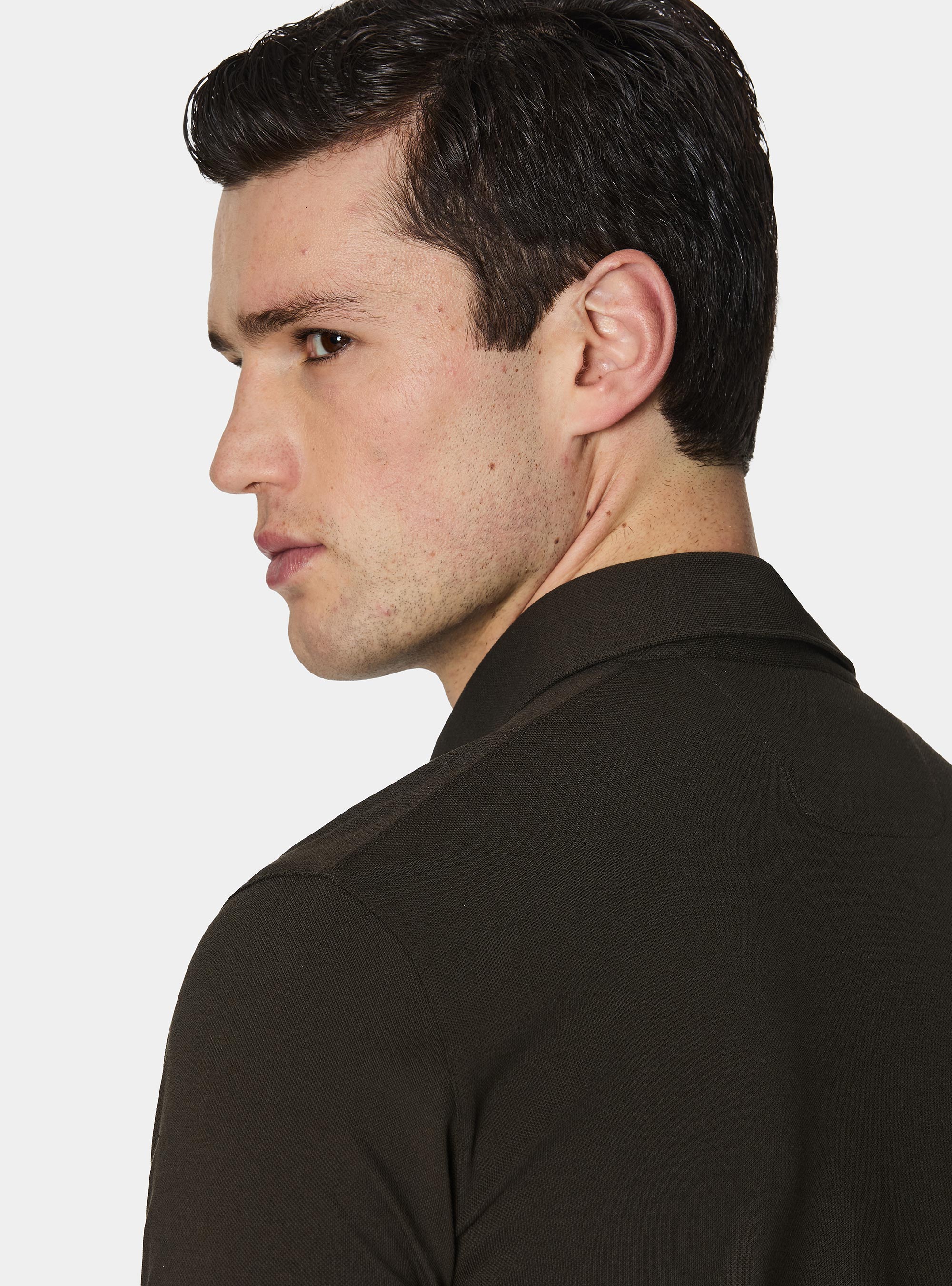 Polo en piqu&eacute; extensible GT01, MARRON