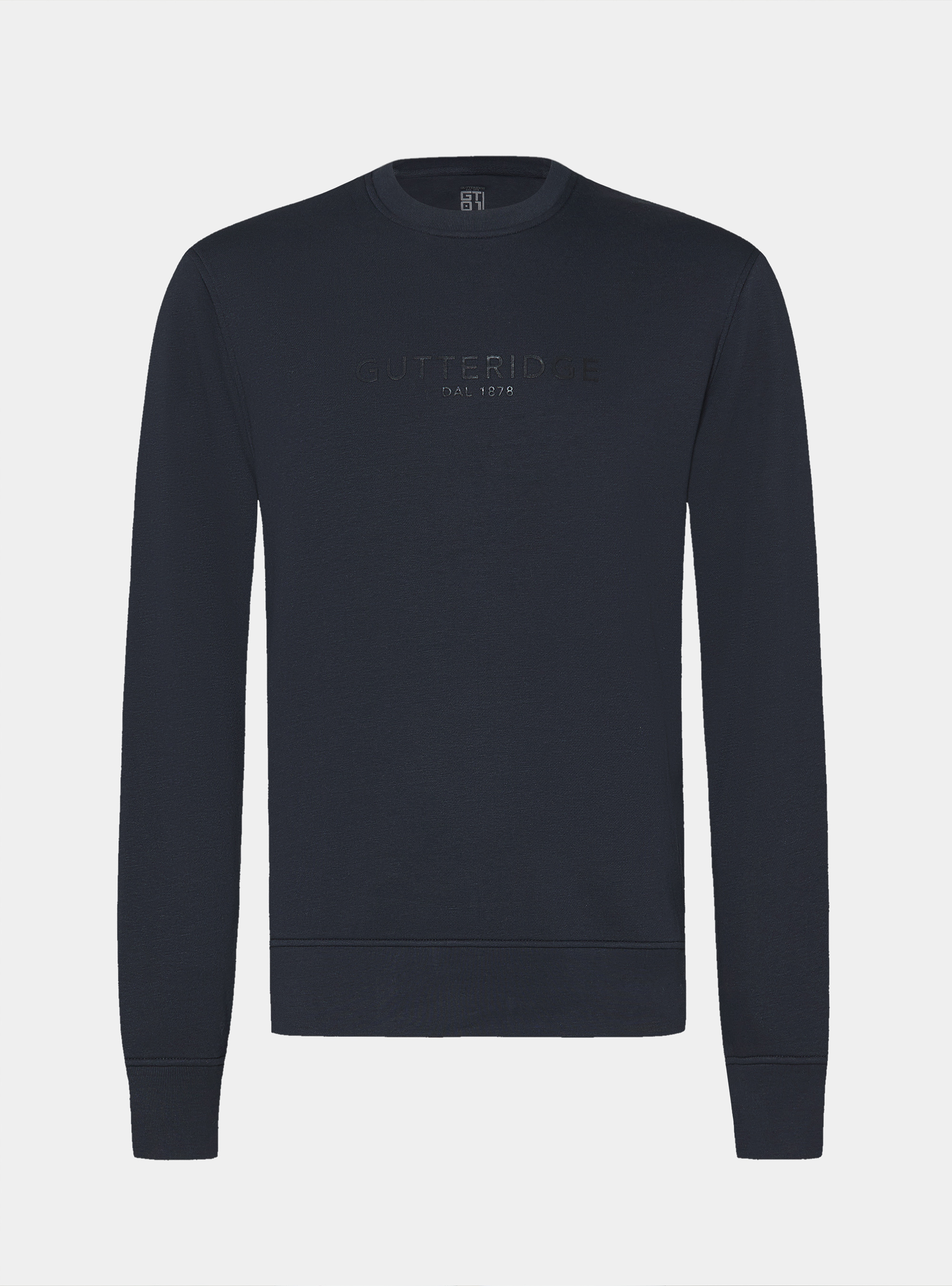 Crew-neck sweatshirt with logo, NAVY BLUE