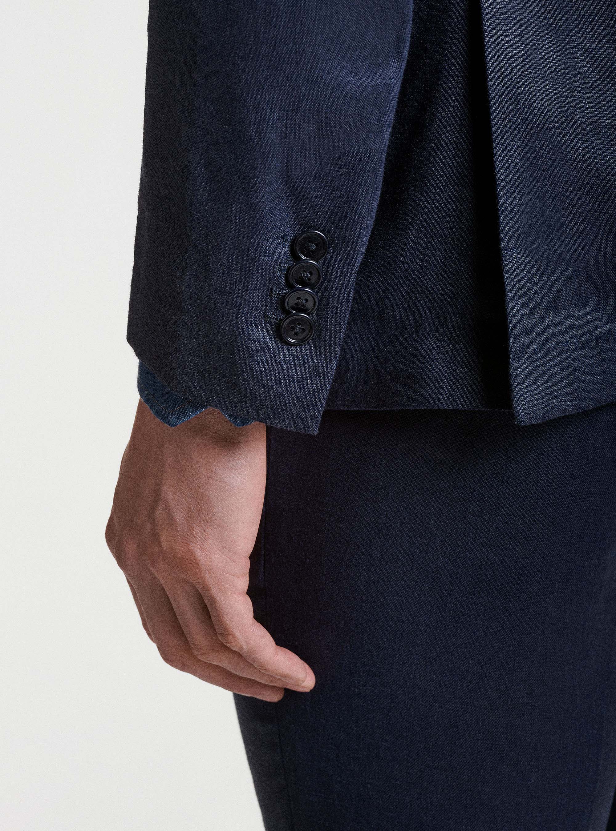 Giacca per abito in puro lino, BLU NAVY