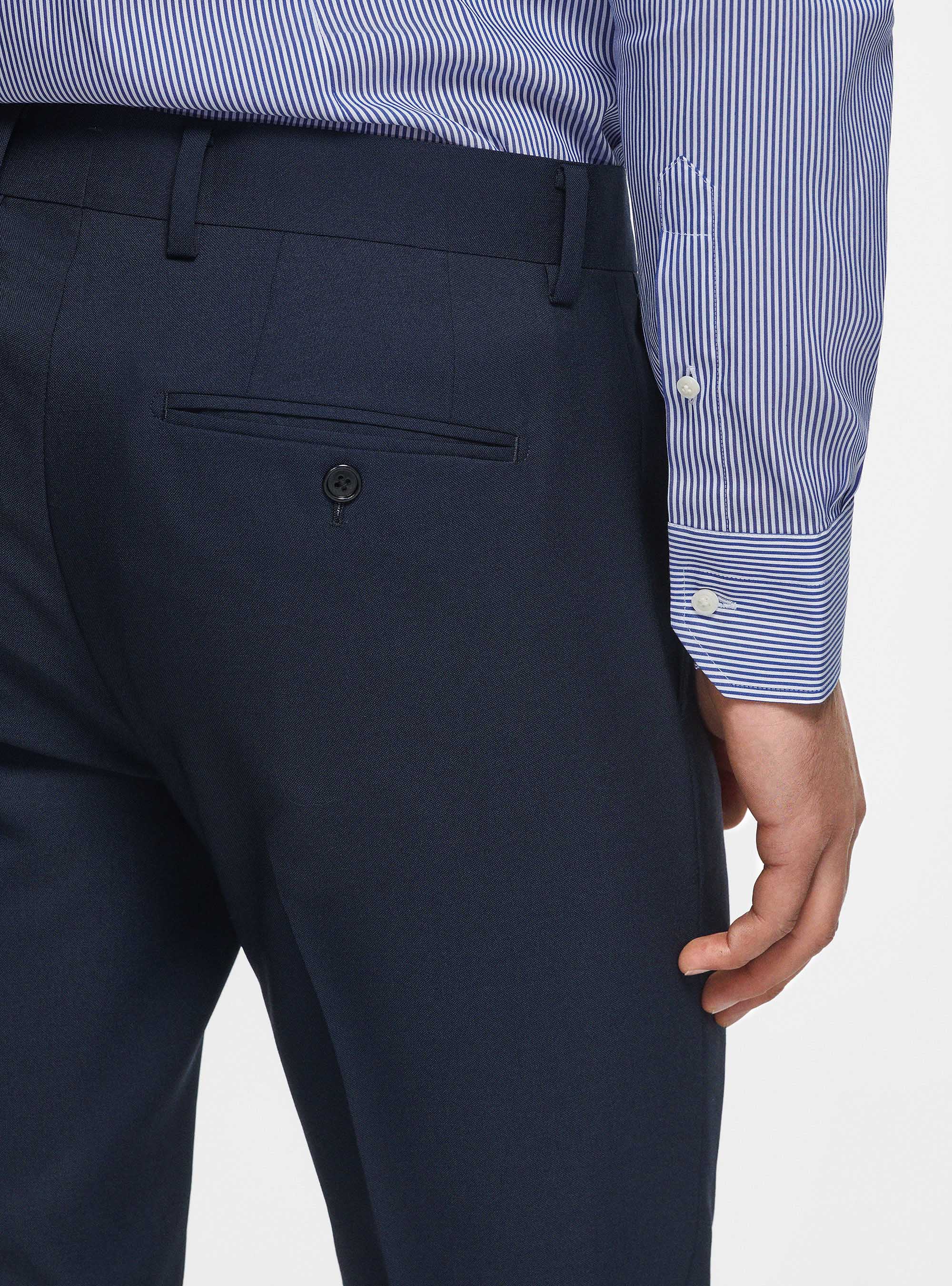 Pantalon en pure laine Vitale Barberis Canonico, BLEU