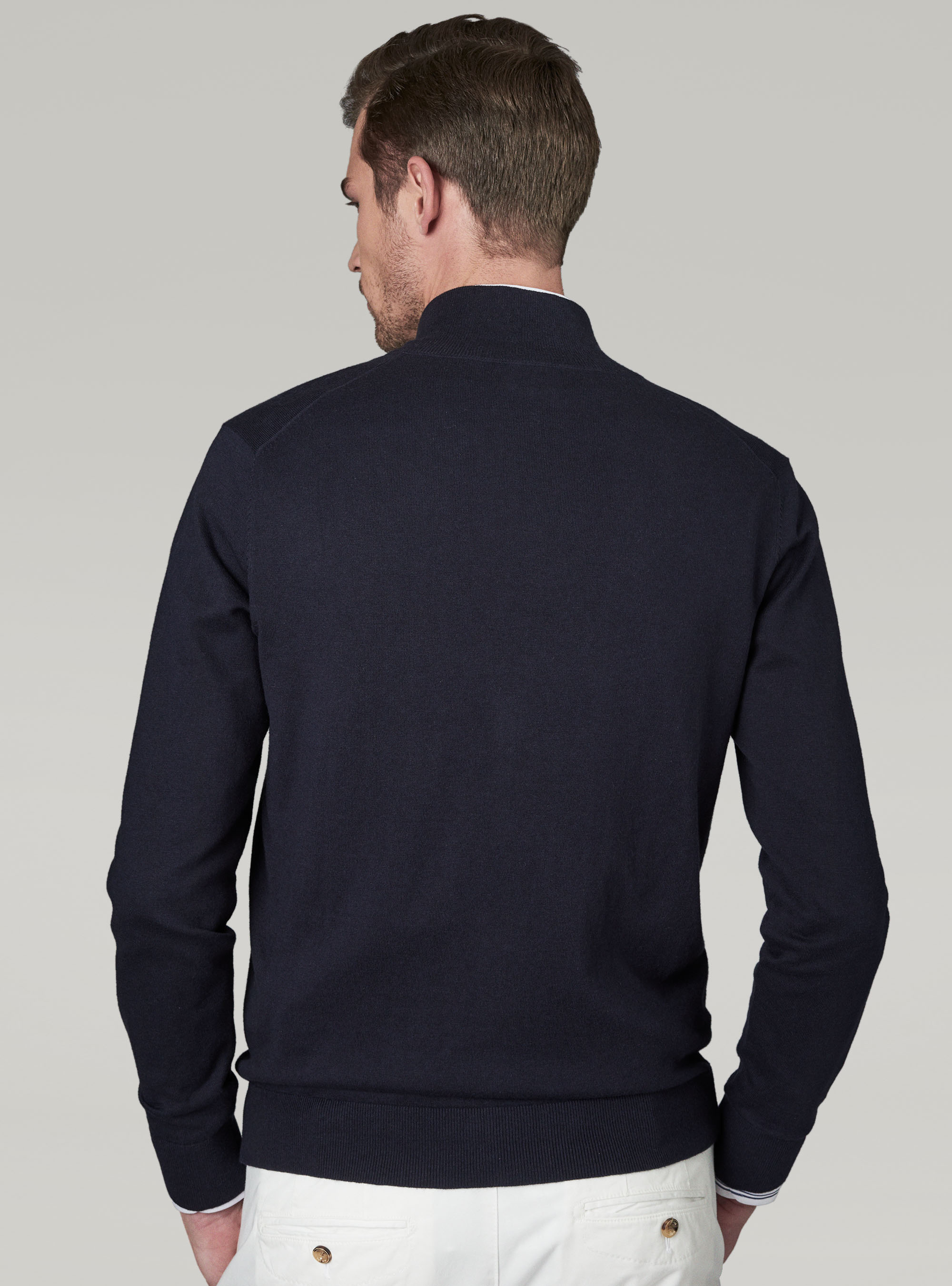 Cardigan de algod&oacute;n seda y cashmere, AZUL MARINO