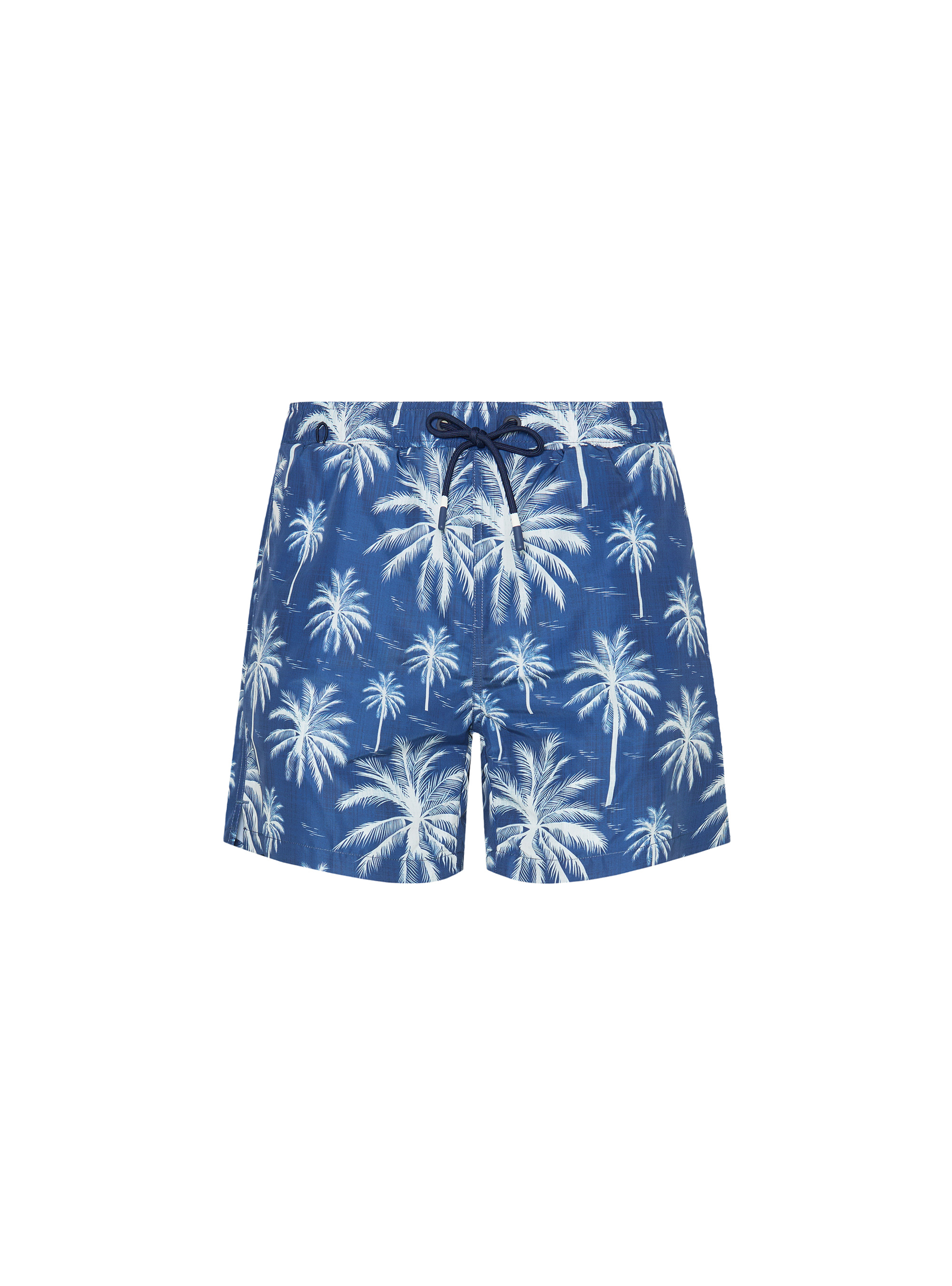 Palm print swimwear, BLUE