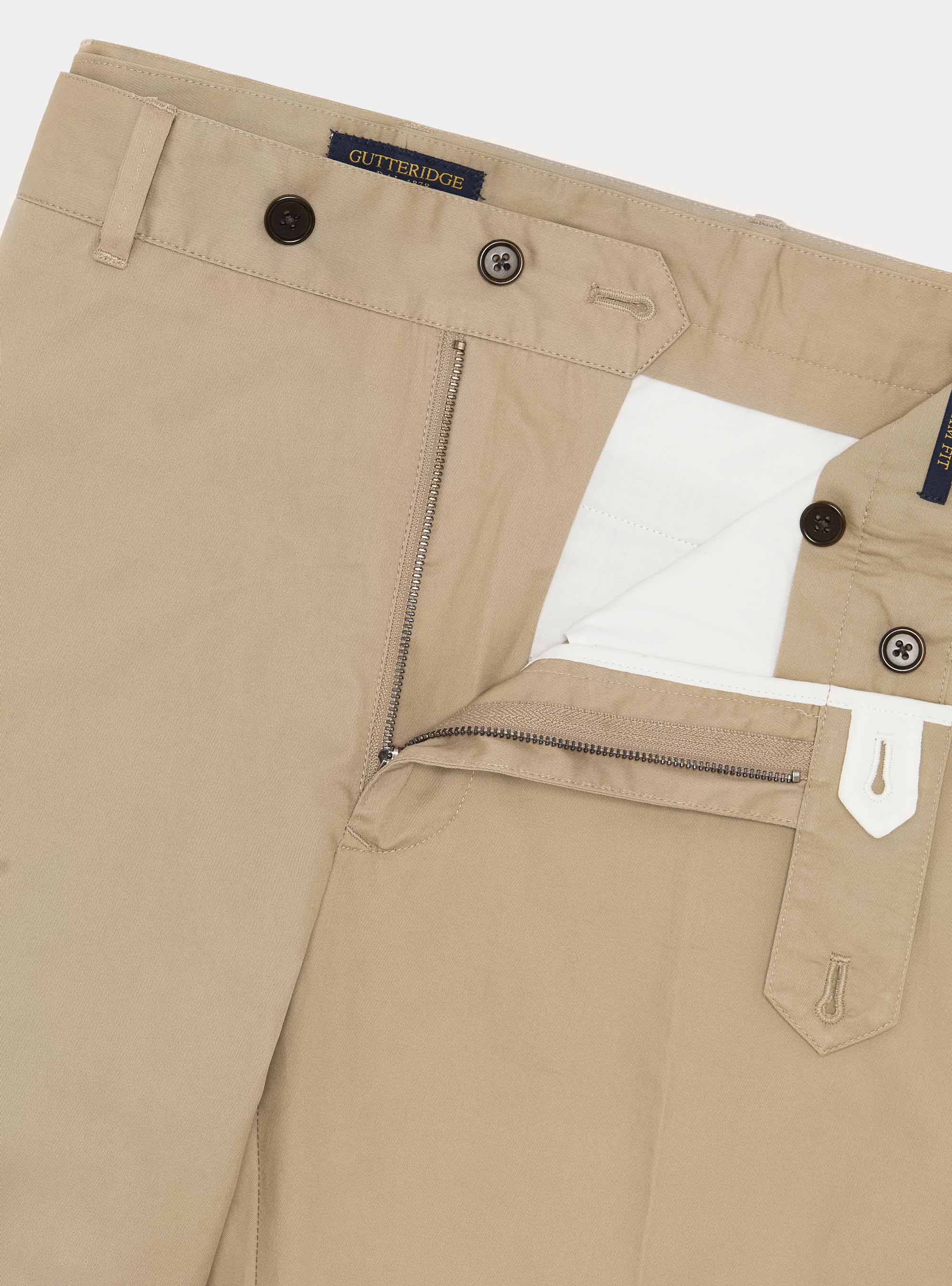 Lightweight twill slim fit chino trousers, MUD