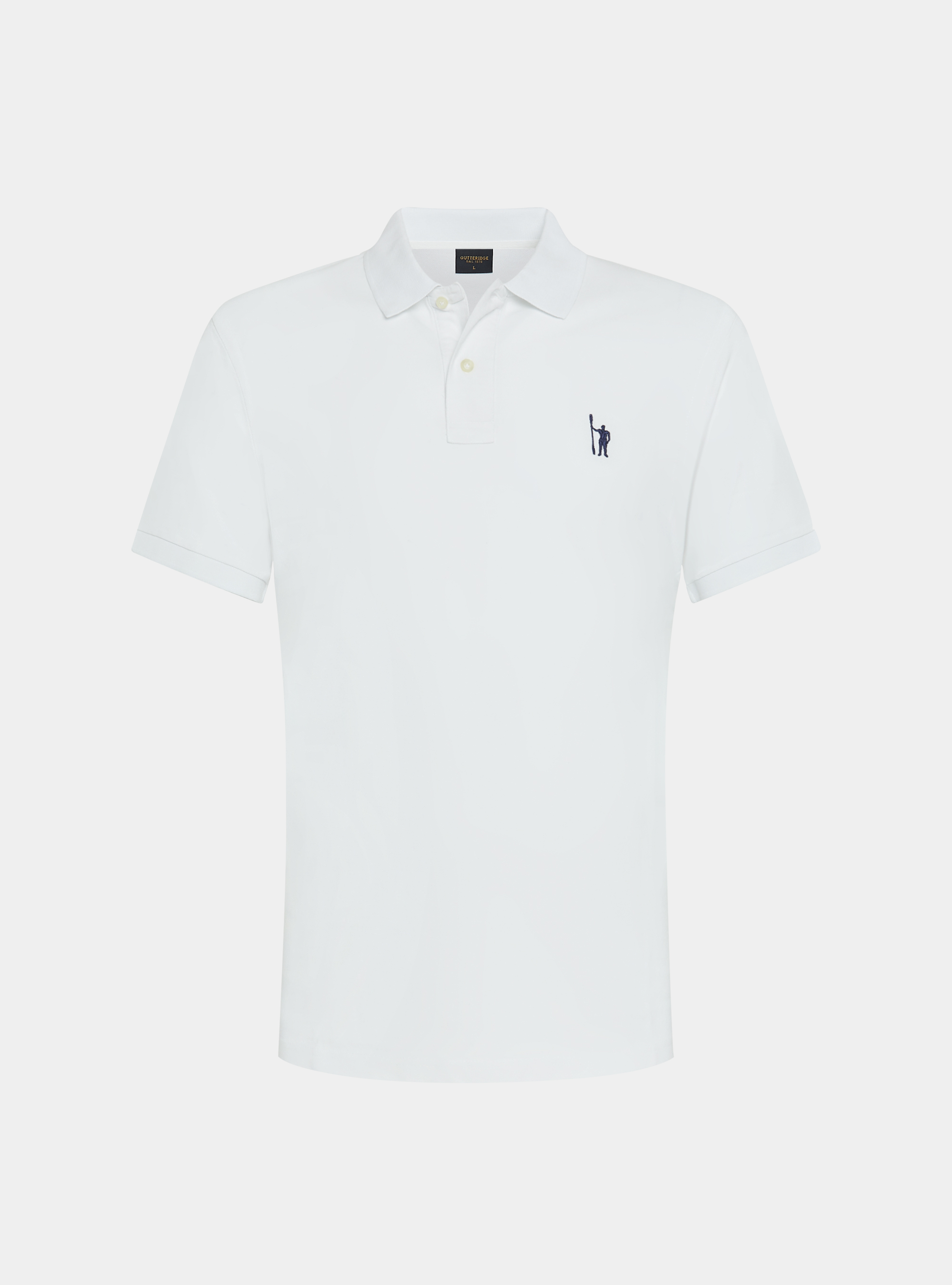 Polo in piquet con ricamo, BIANCO