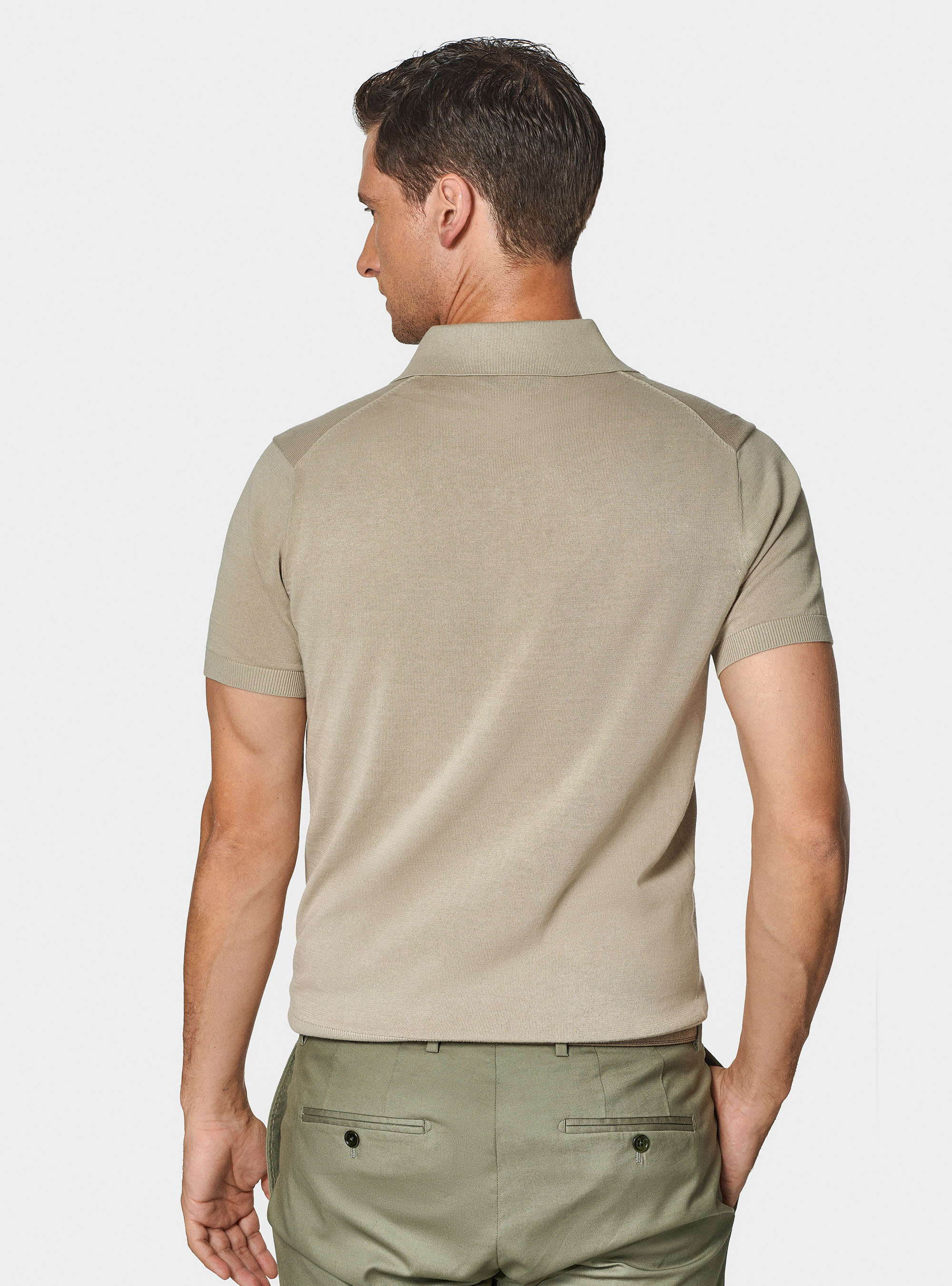 Polo in maglia di cotone extrafine, SABBIA