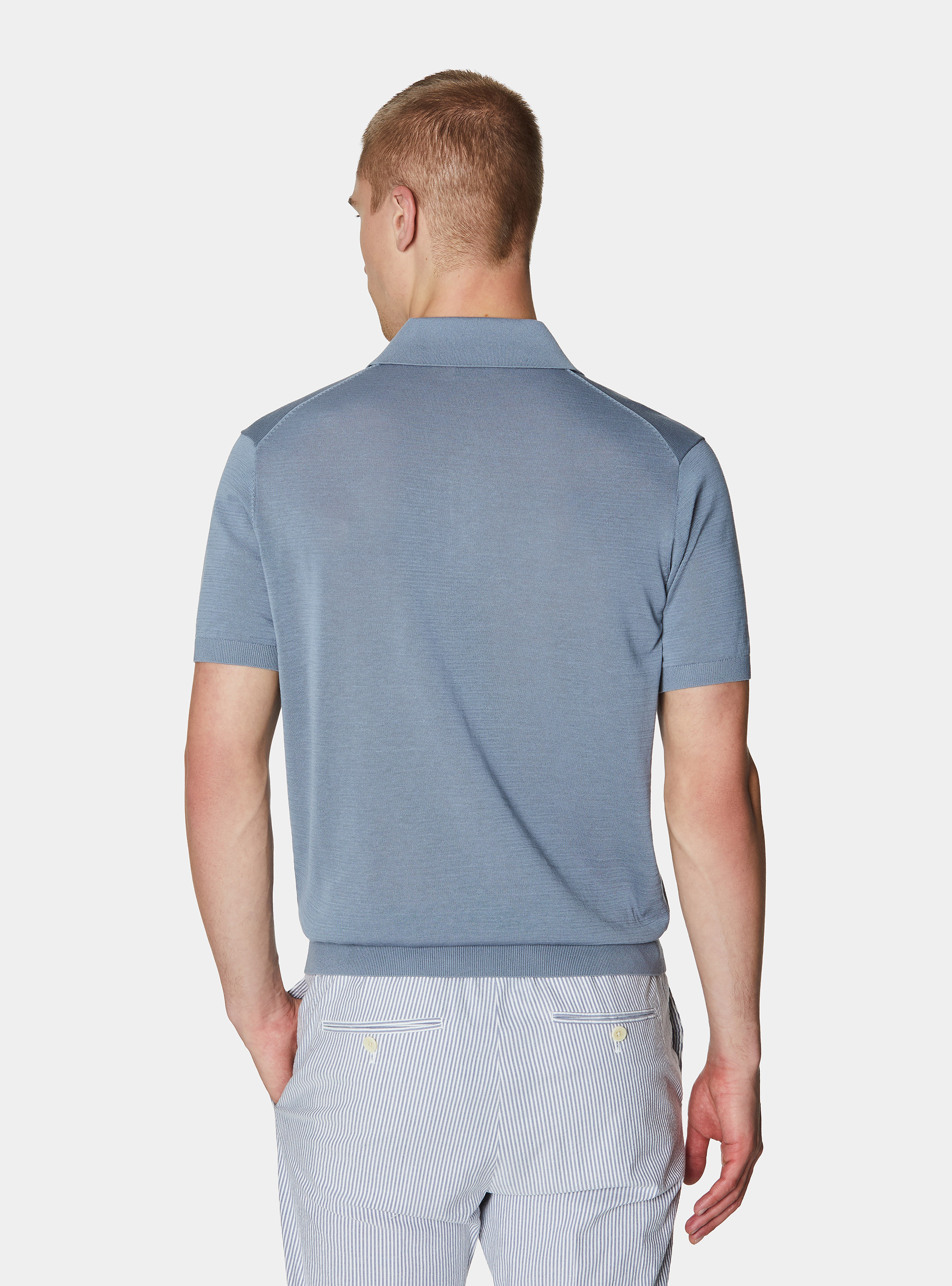 Cotton and silk polo shirt, AVIO 0292C