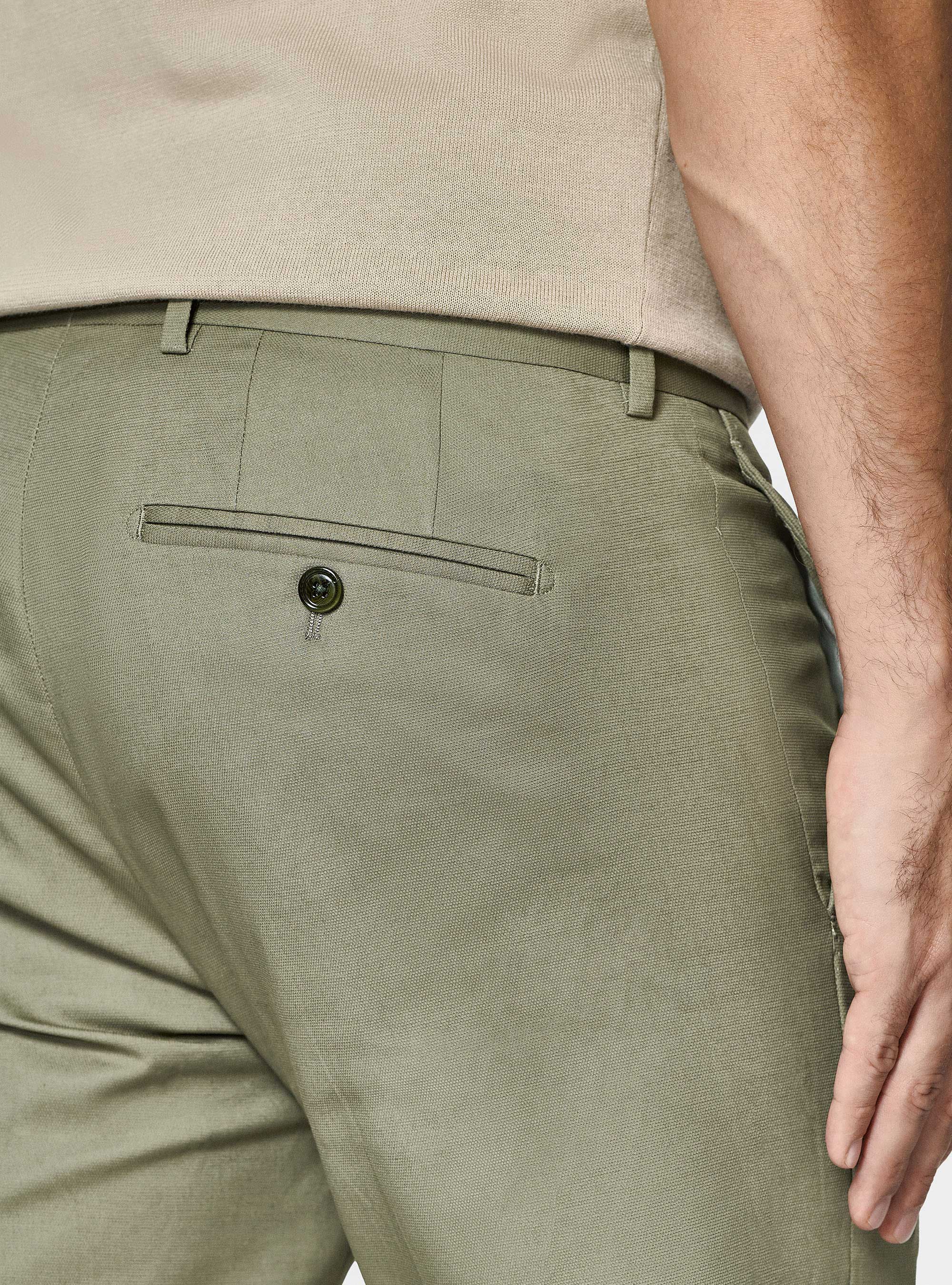 Armoured cotton suit trousers, SALVIA 0602C