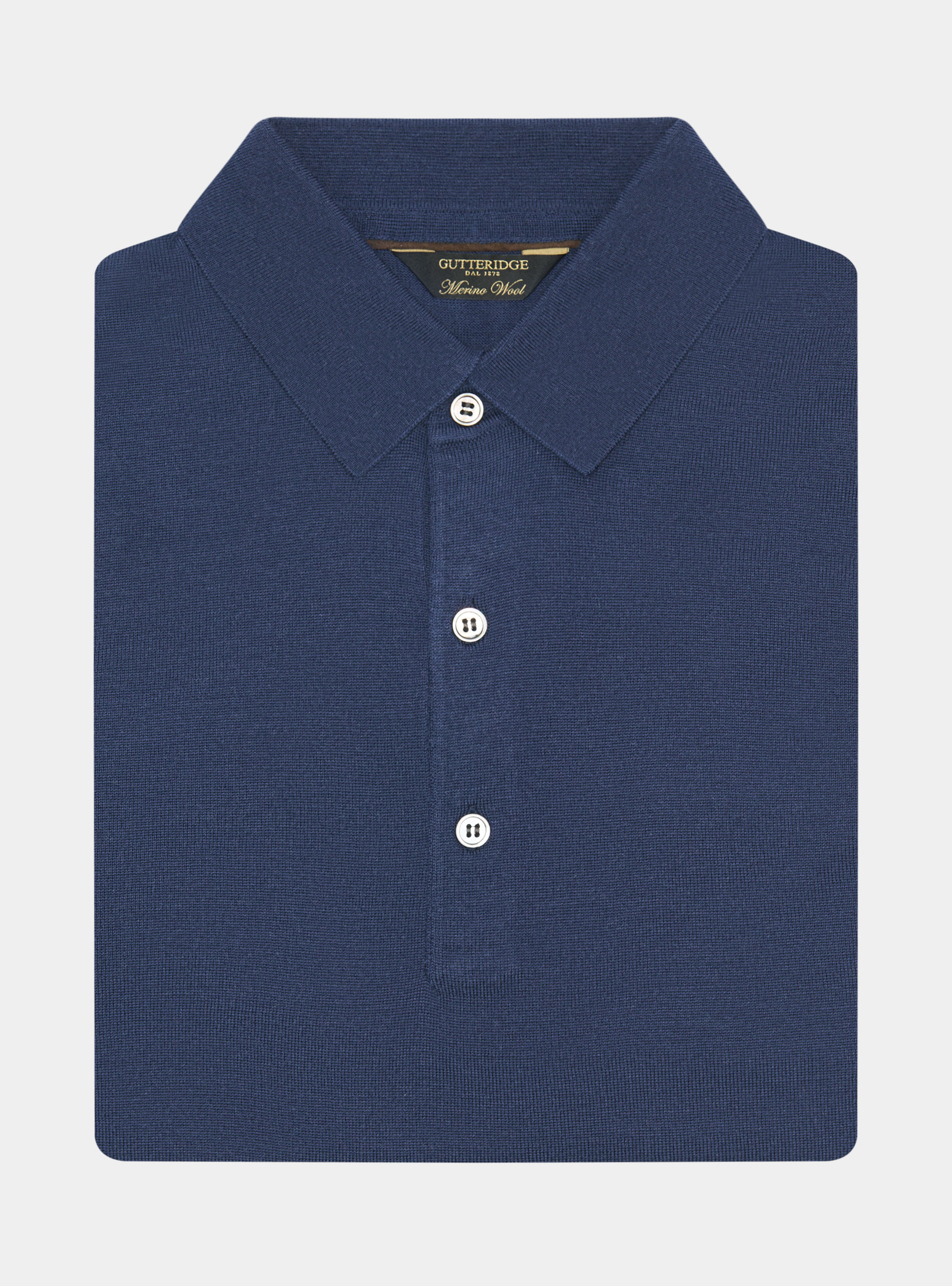 Extra-fine merino wool polo shirt, INK