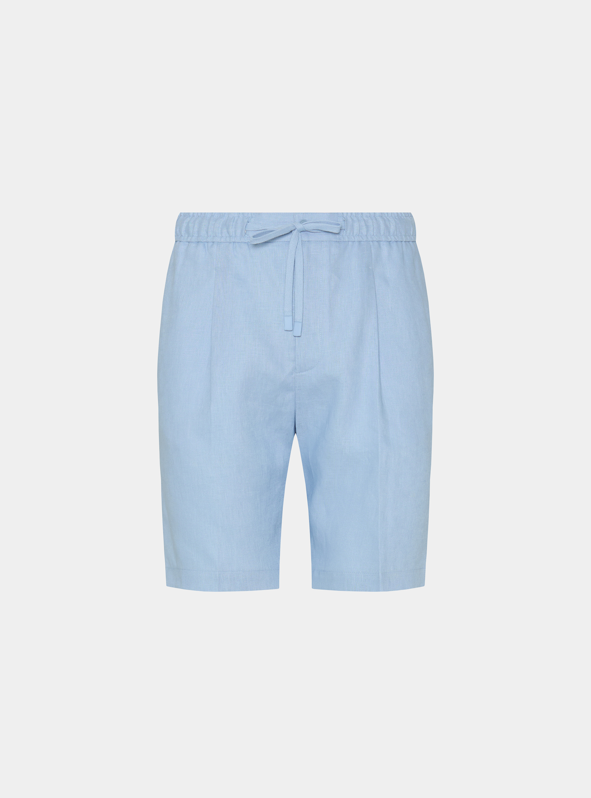 Bermuda en lin avec cordon de serrage, 0266C AZZURRO
