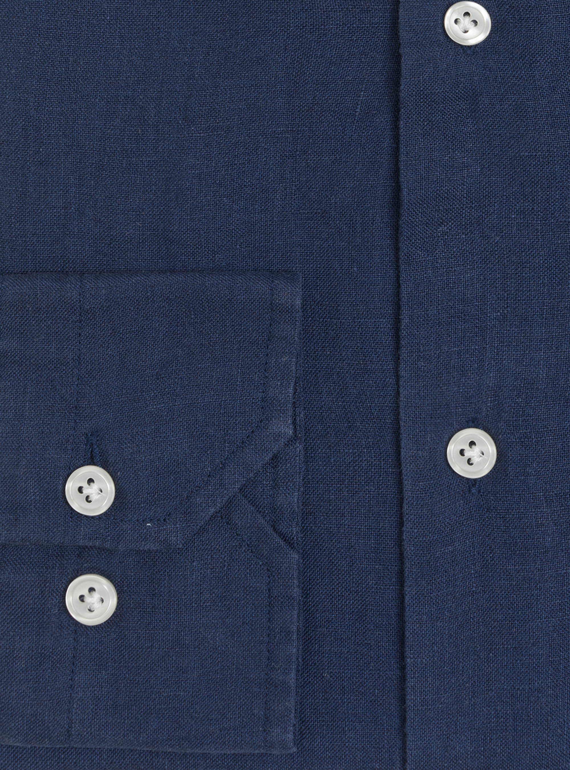 Pure Linen Korean Shirt, NAVY BLUE