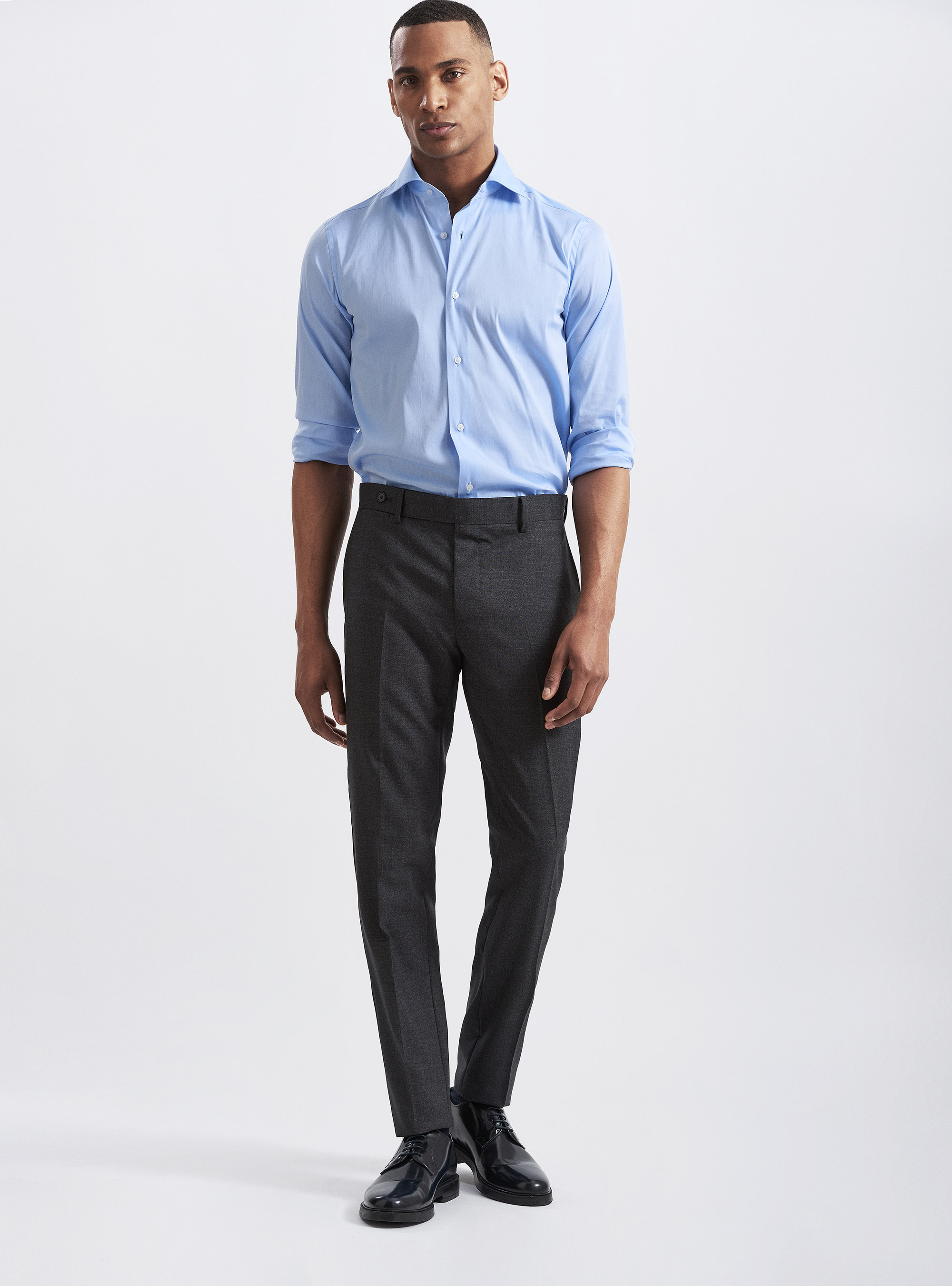 Pantalones de traje de pura lana tejidos por Vitale Barberis Canonico, GRIS MARENGO