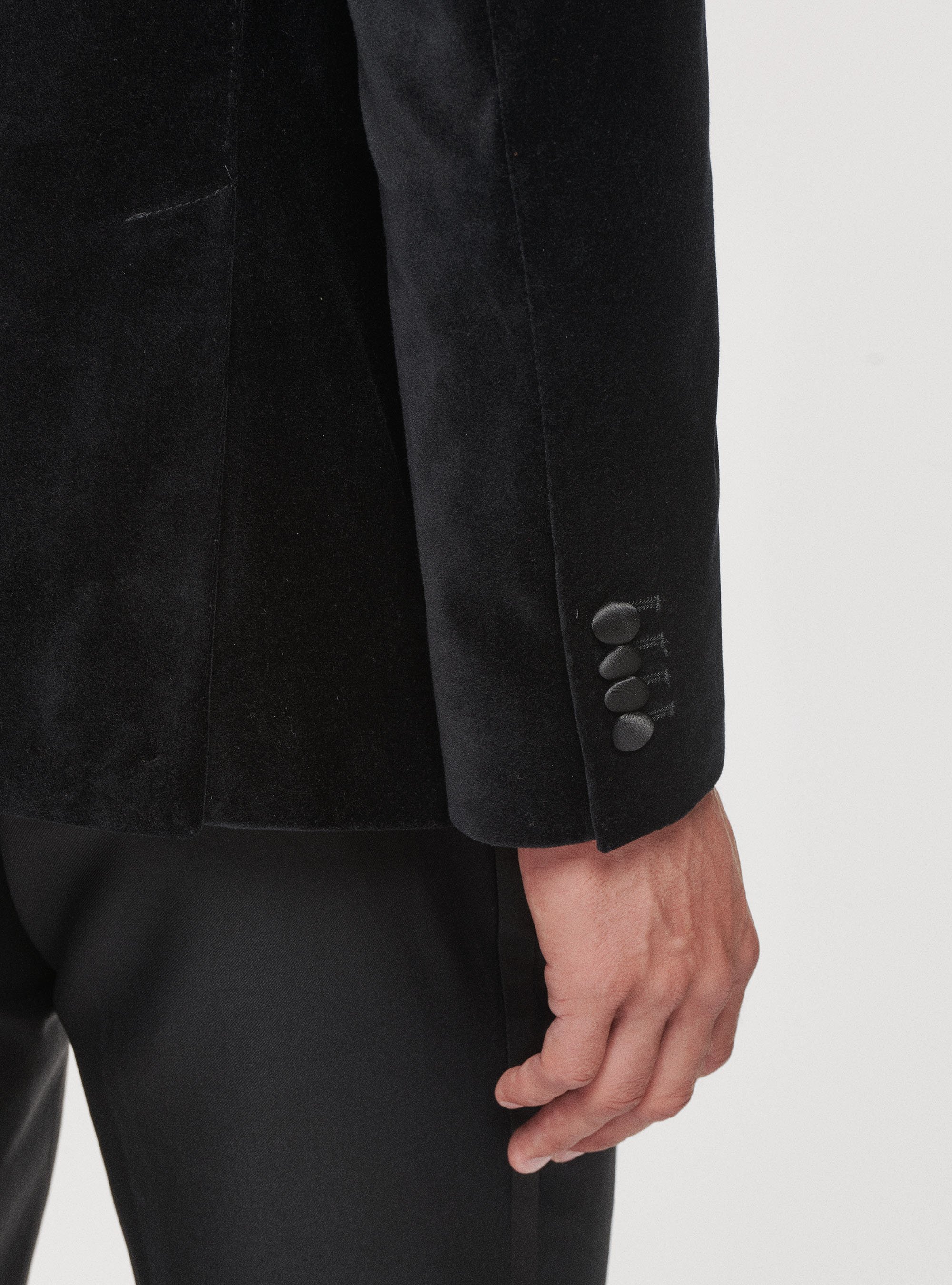 Samt-Smokingjacke, NERO 0100C