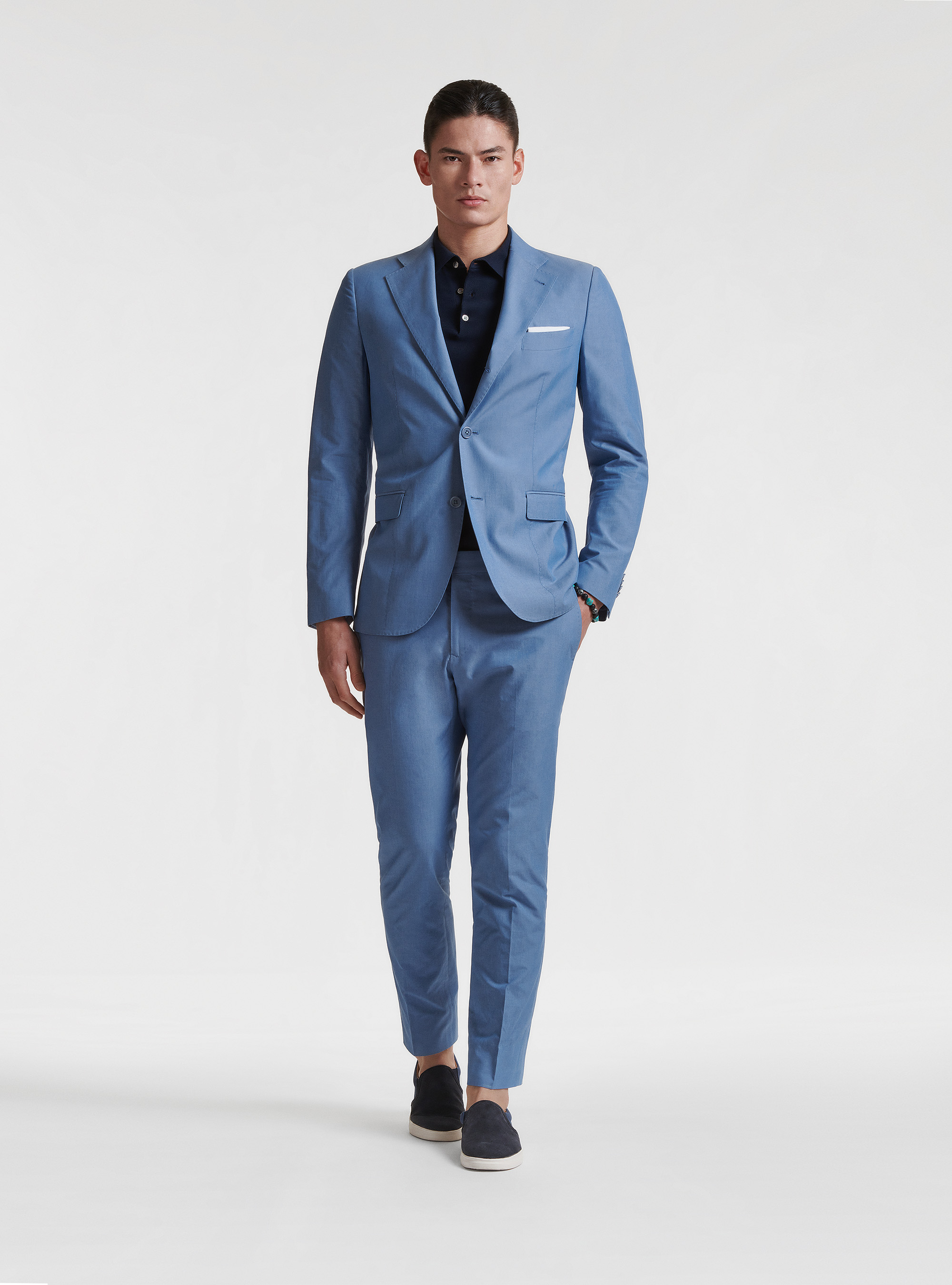 DUEMILAGORI cotton-blend suit blazer, LIGHT BLUE