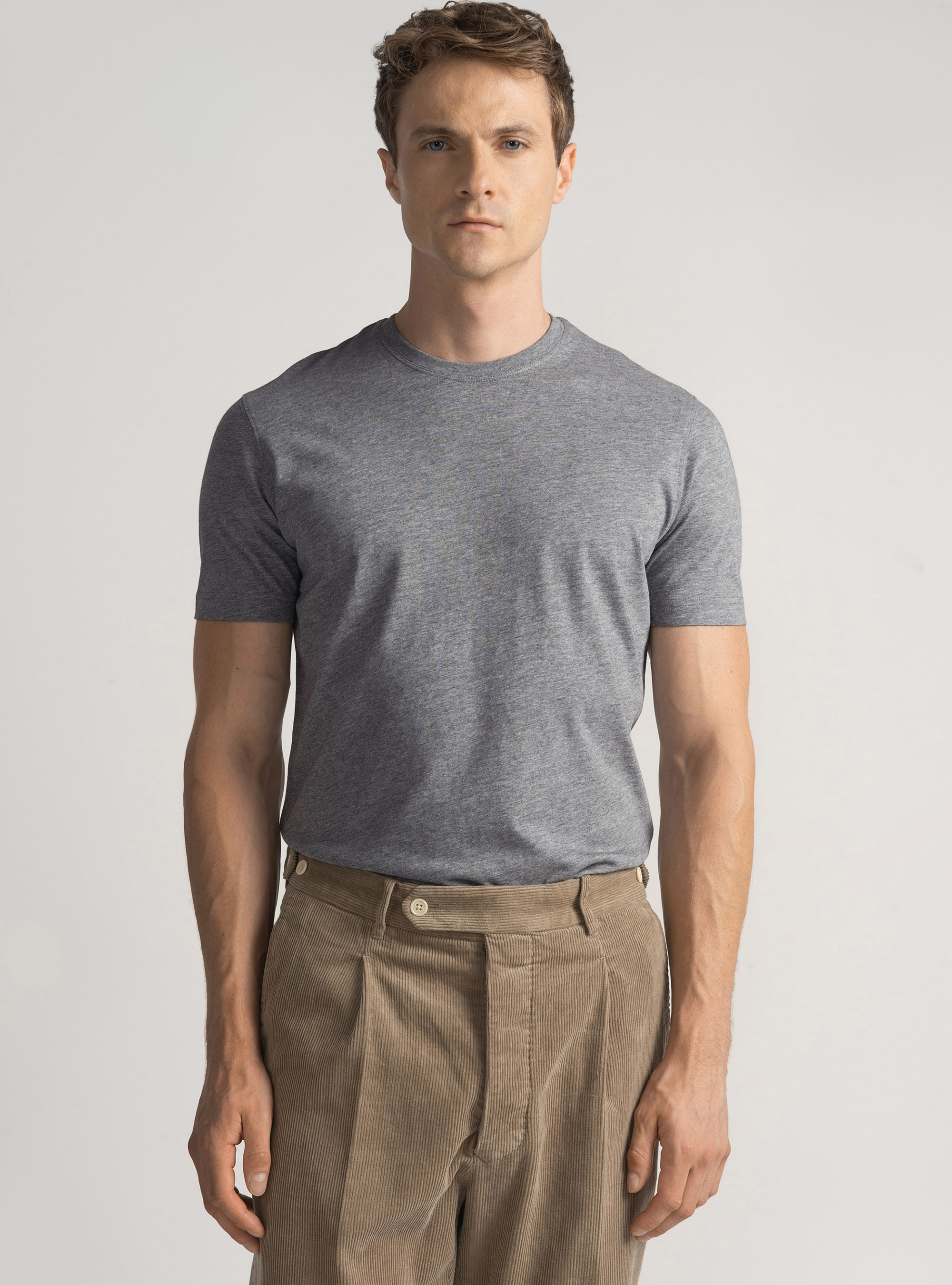 Half-sleeve T-shirt in Supima cotton, GREY