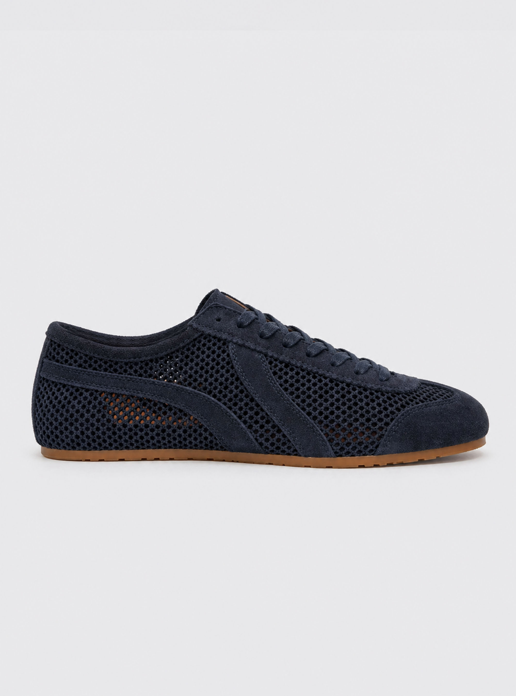 Sneakers en daim et mesh, BLEU MARINE