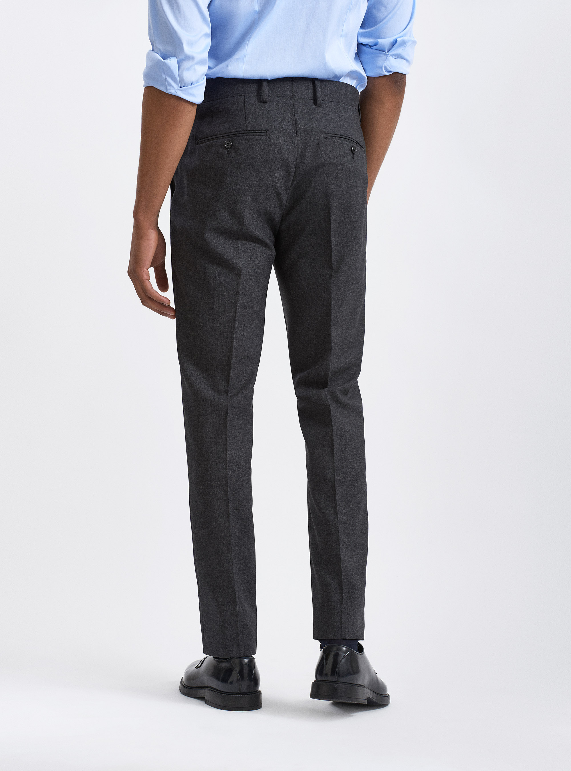 Pantalones de traje de pura lana tejidos por Vitale Barberis Canonico, GRIS MARENGO