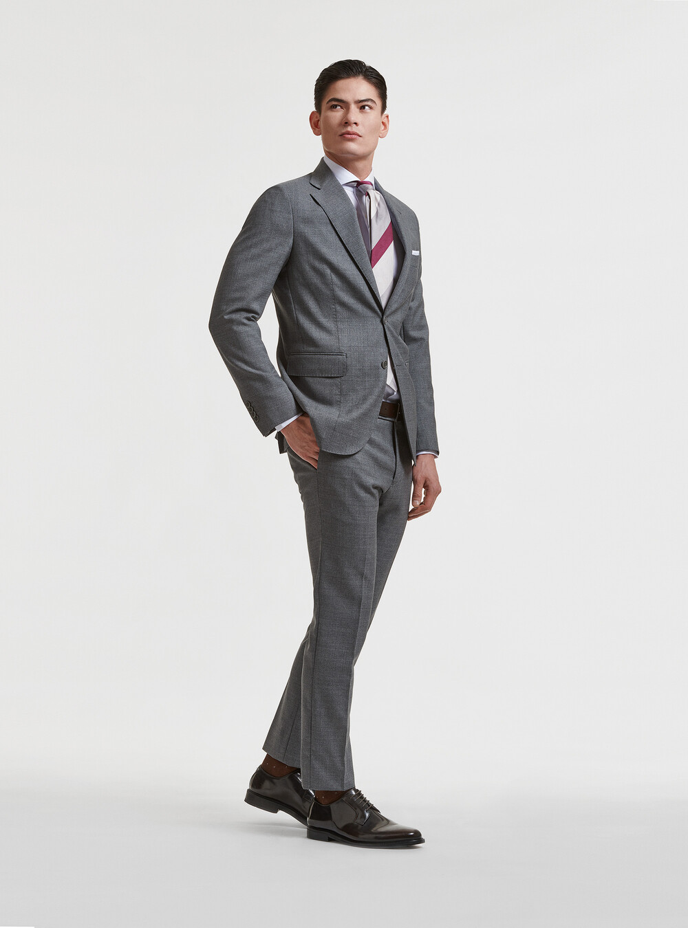 Americana de traje de pura lana Vitale Barberis Canonico, GRIS MARENGO