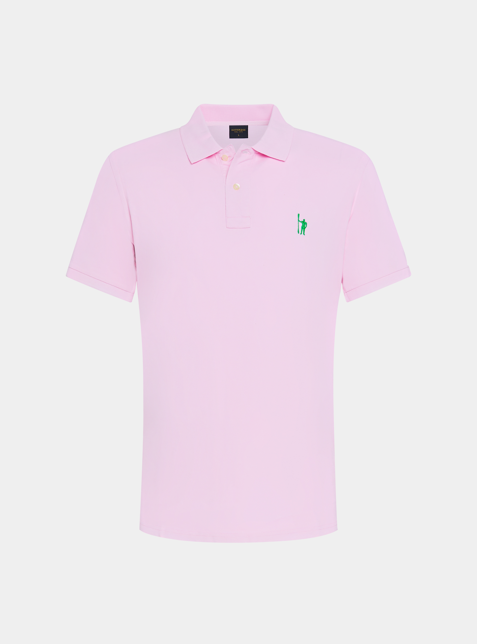 Piqu&eacute; polo shirt with embroidery, PINK