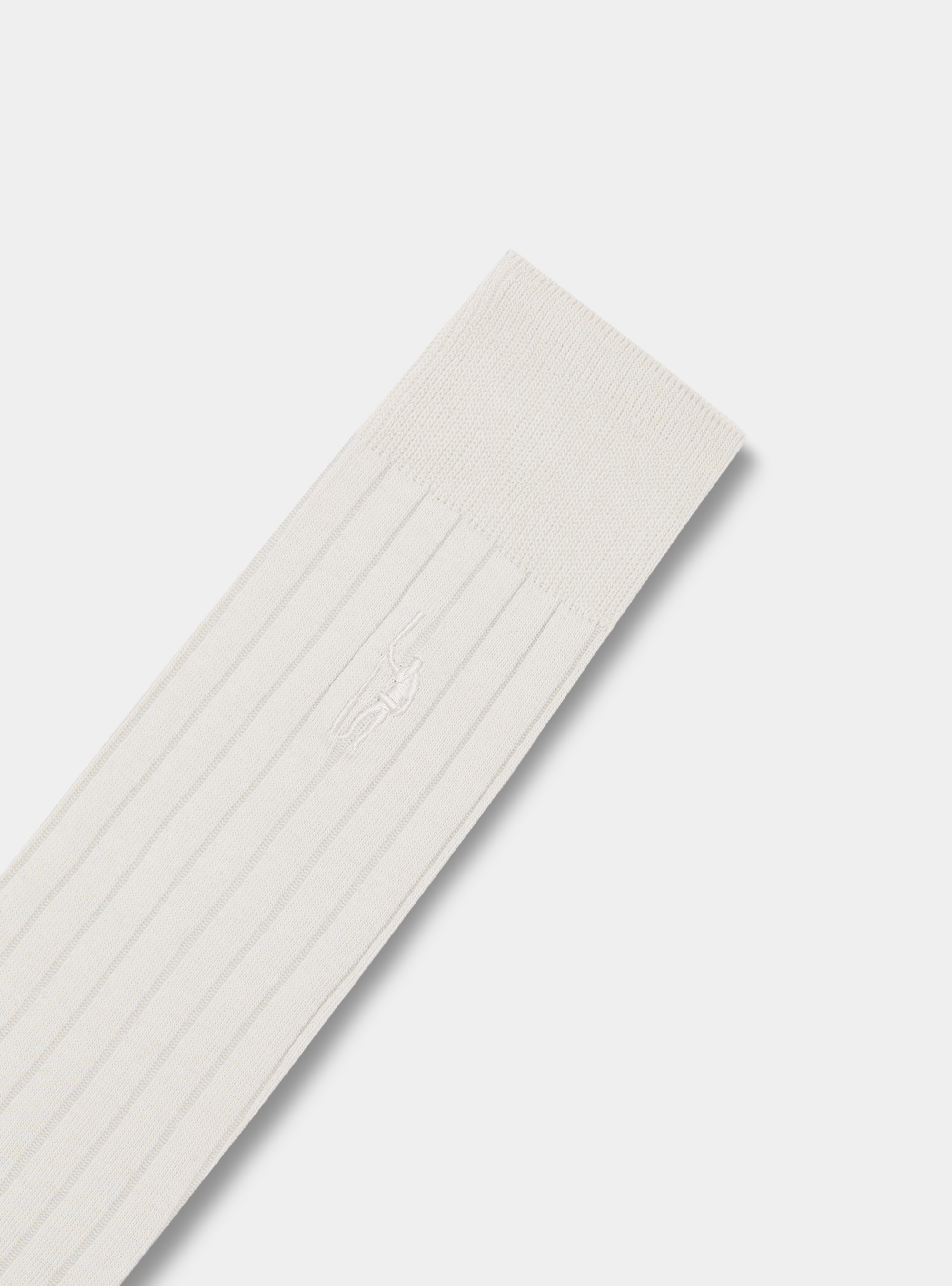 Gerippte Socken mit Stickerei, BIANCO 0099C
