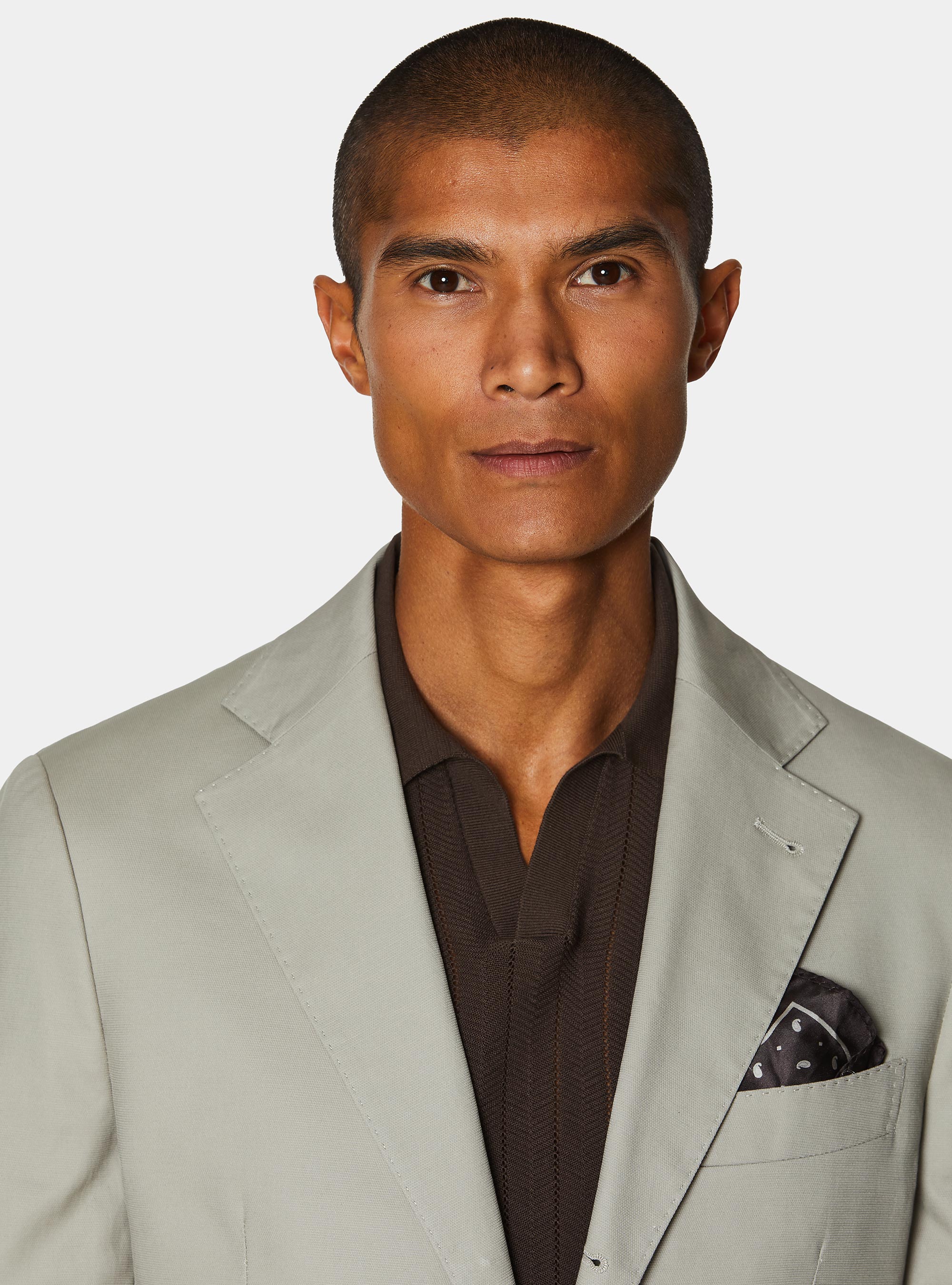 Cotton suit blazer, ECRU