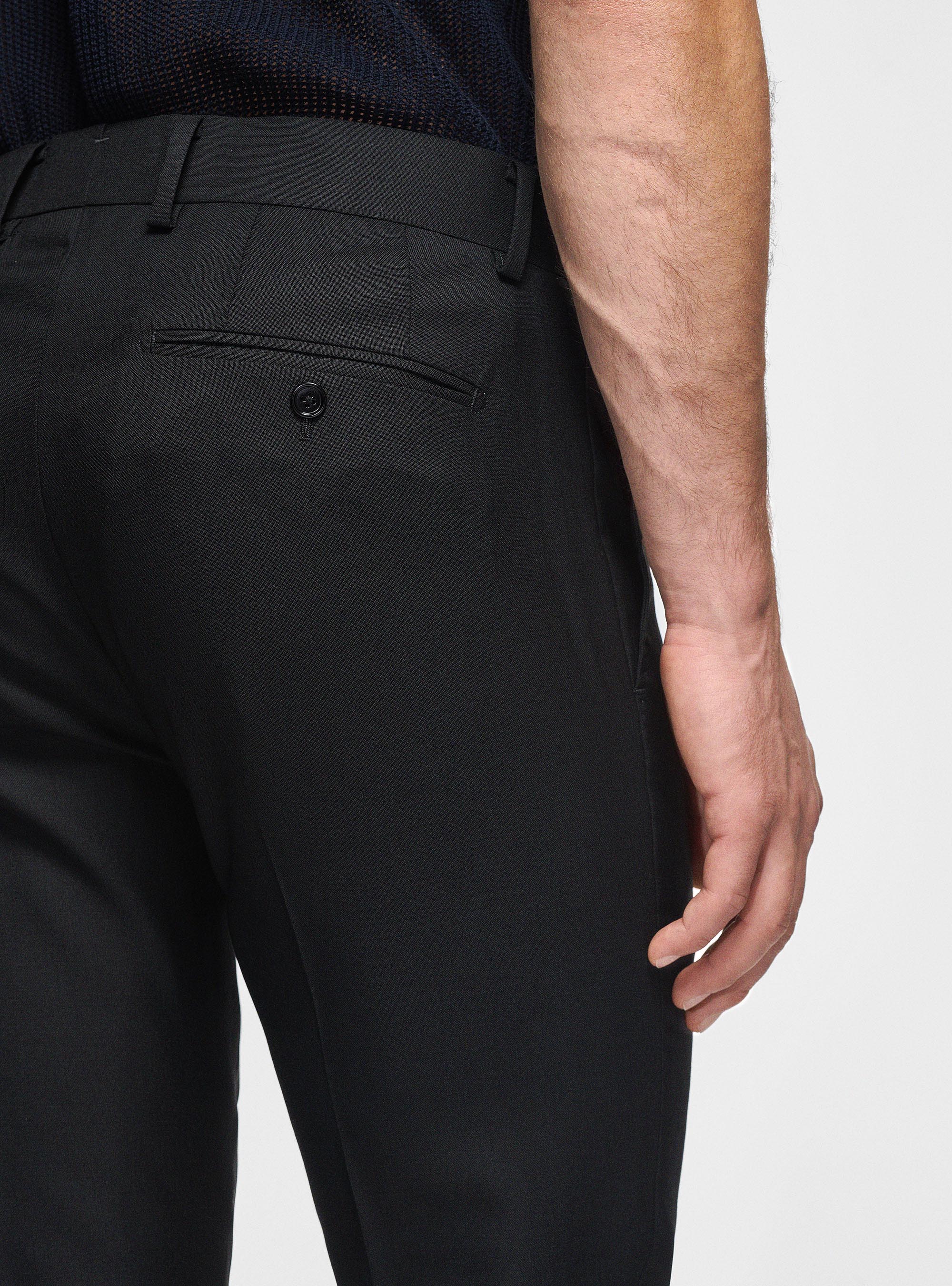 Pantalon en pure laine Vitale Barberis Canonico, NOIR