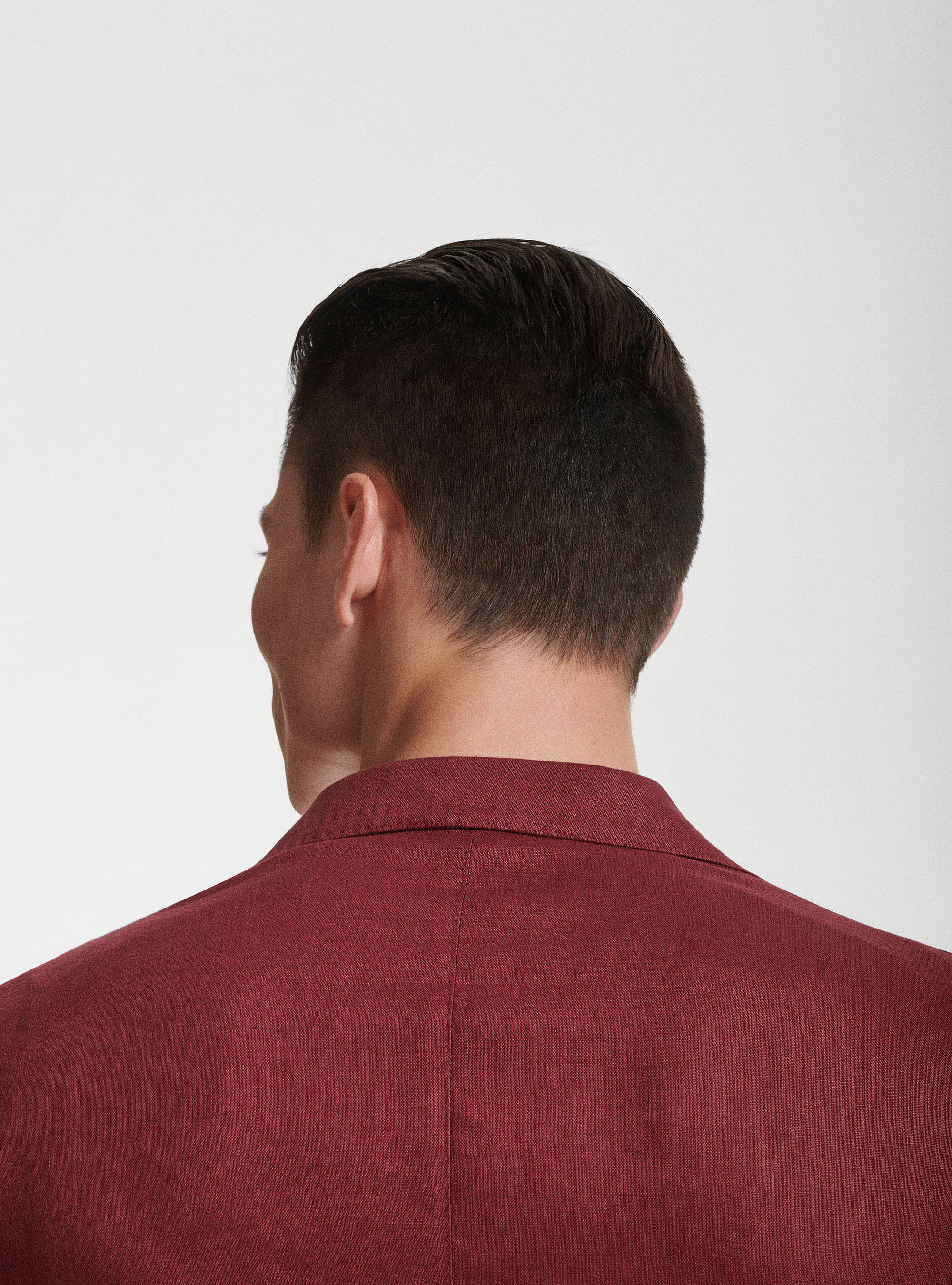 Pure linen suit blazer, BORDEAUX