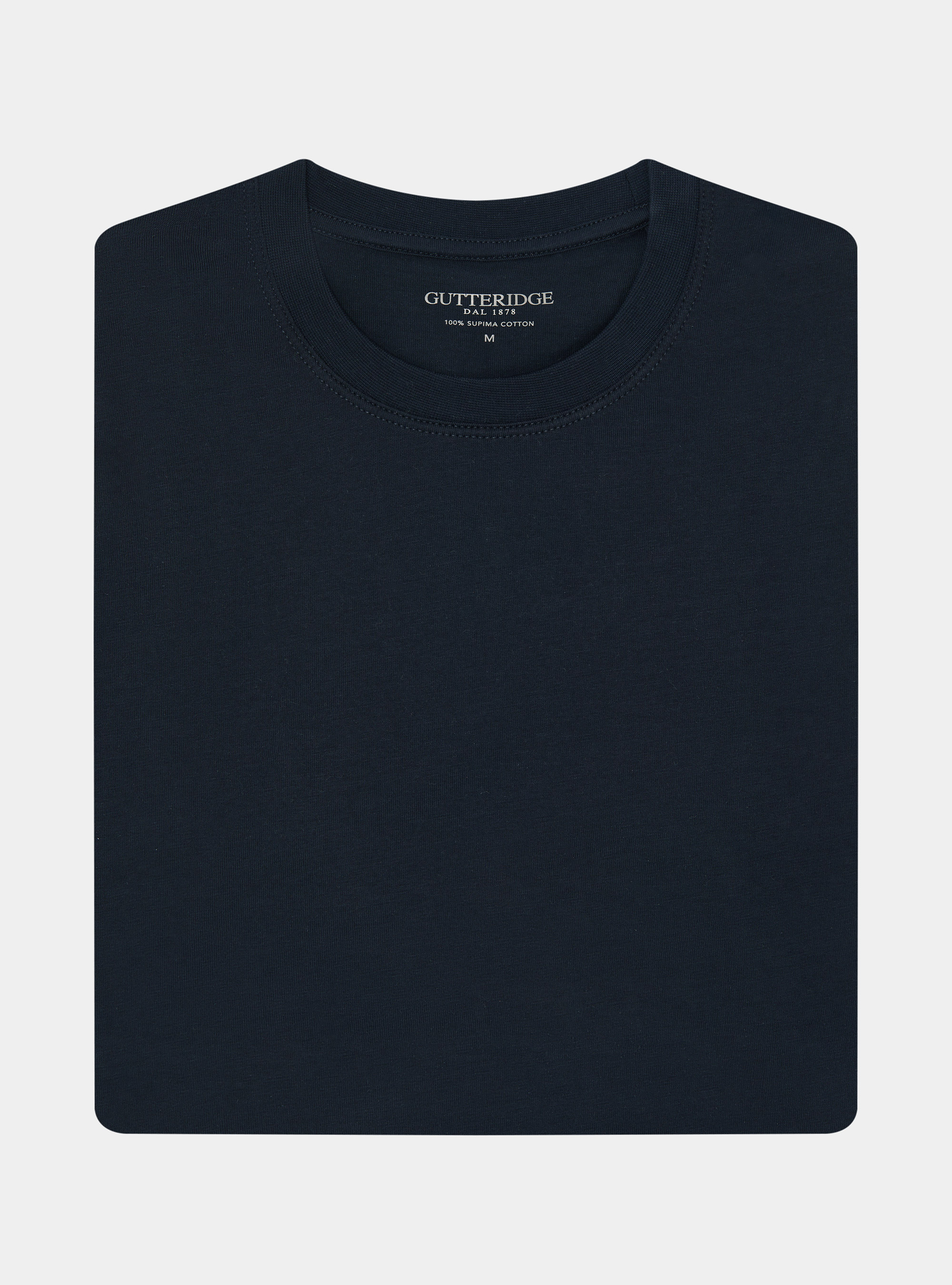 T-shirt &agrave; demi-manches en coton Supima, BLEU MARINE