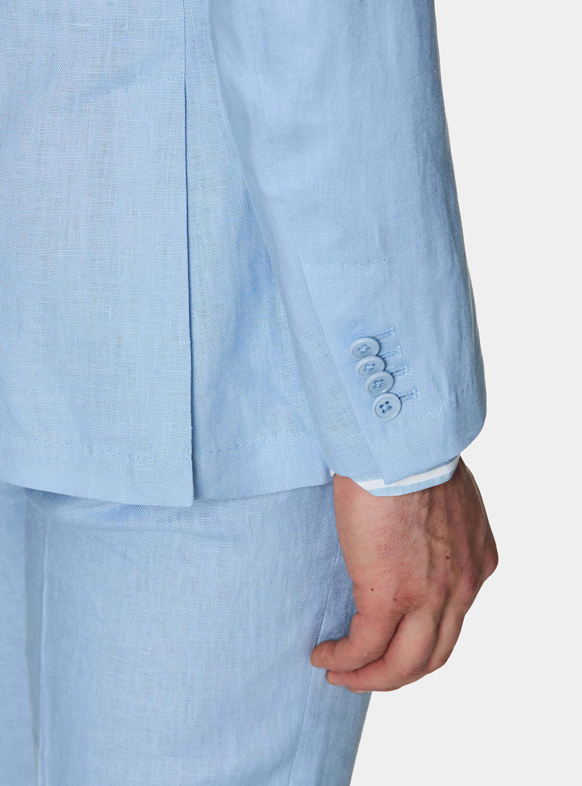 Pure linen suit blazer, 0266C AZZURRO