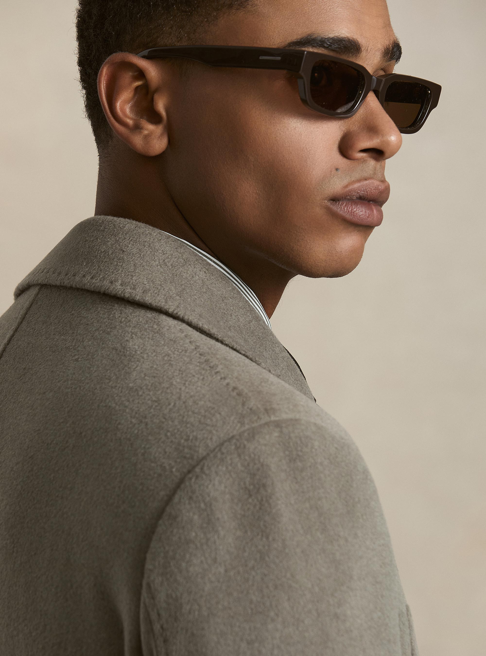 Cashmere wool double-breasted coat, SALVIA 0602C