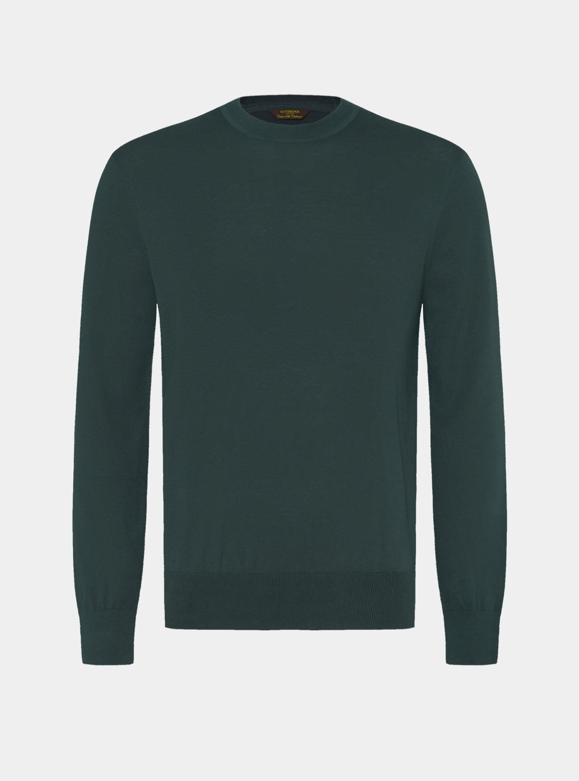 Cotton silk and cashmere crew neck sweater, VERDE MUSCHIO 0615C