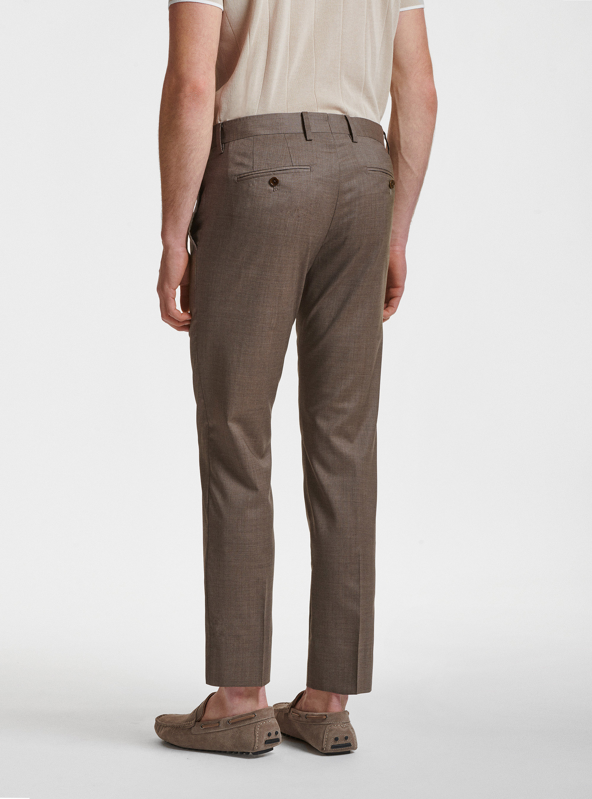 Suit trousers in pure superfine wool 130's Reda, MUD