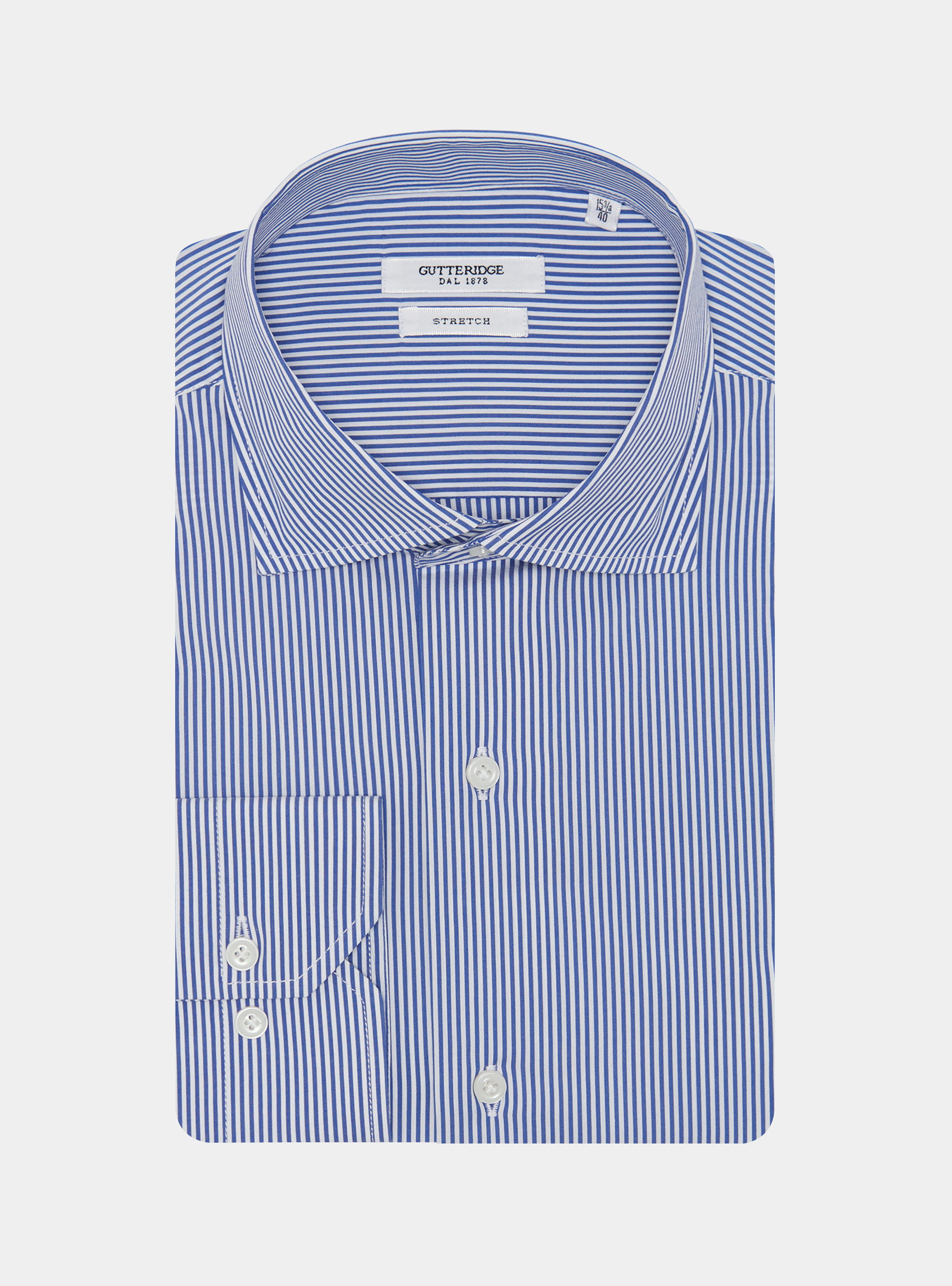 Stretch poplin striped shirt, BLUE