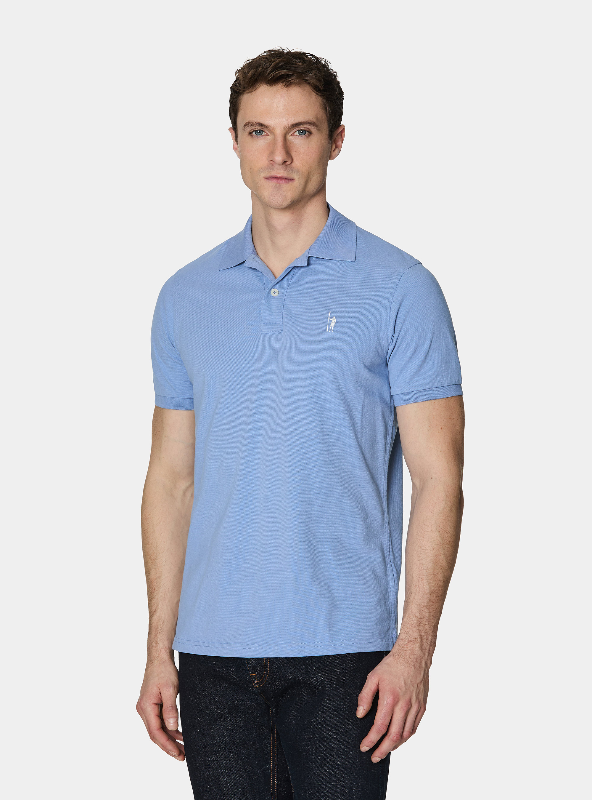 Polo classique en piqu&eacute;, BLEU CIEL