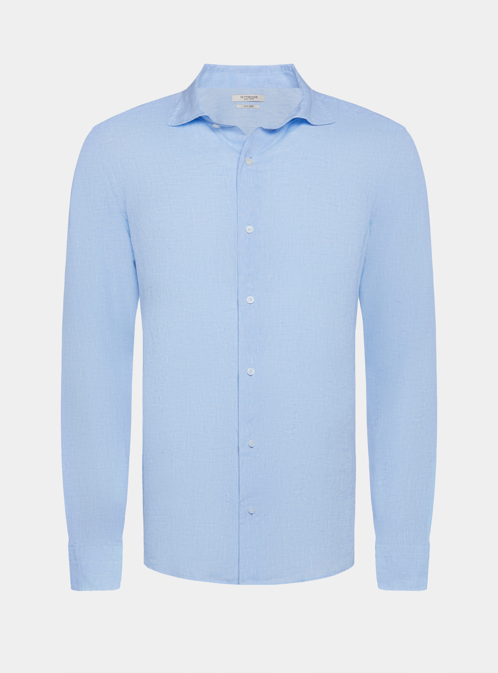 Camicia in puro lino, AZZURRO