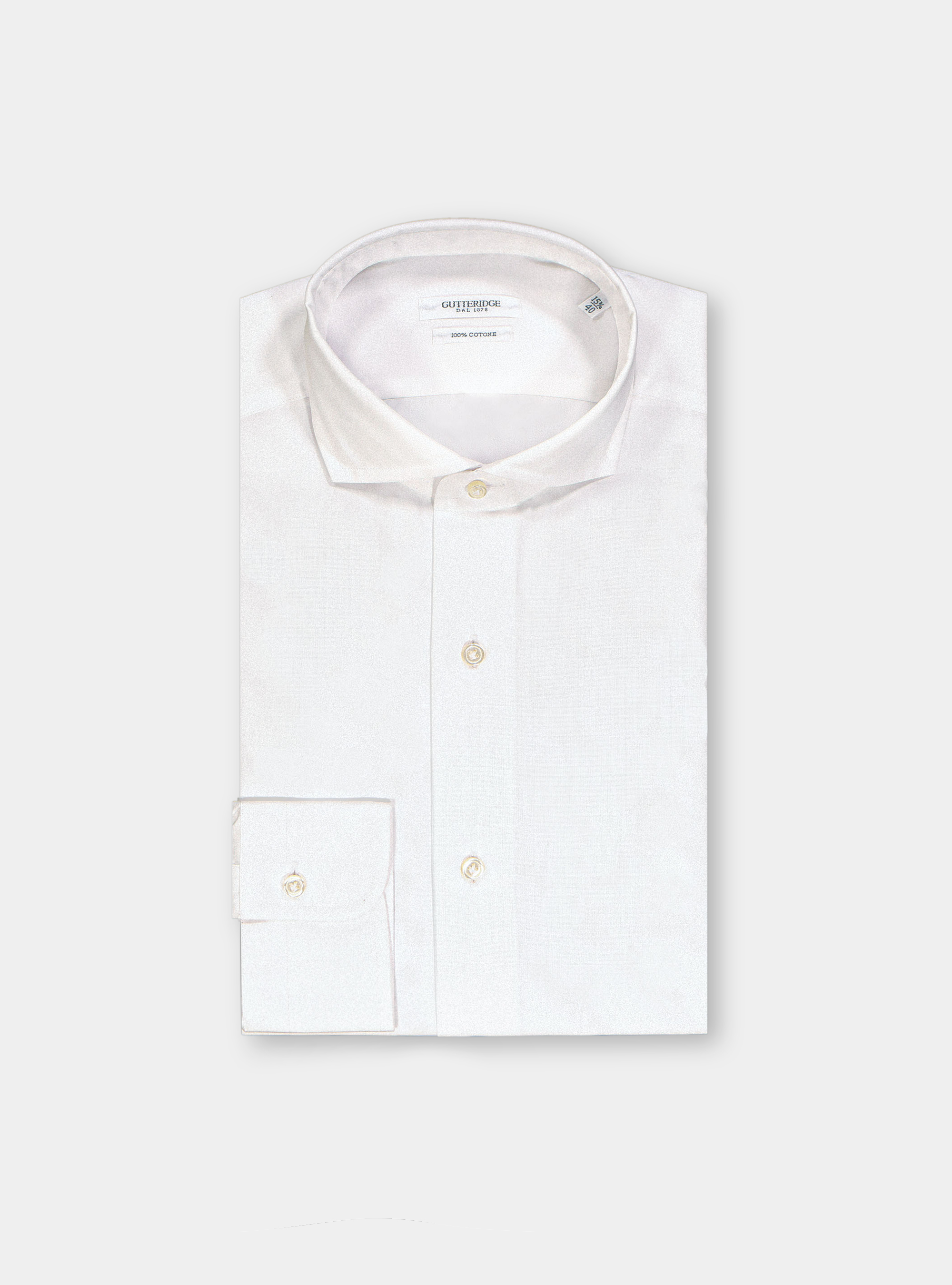 "Fil a fil" french collar shirt, WHITE