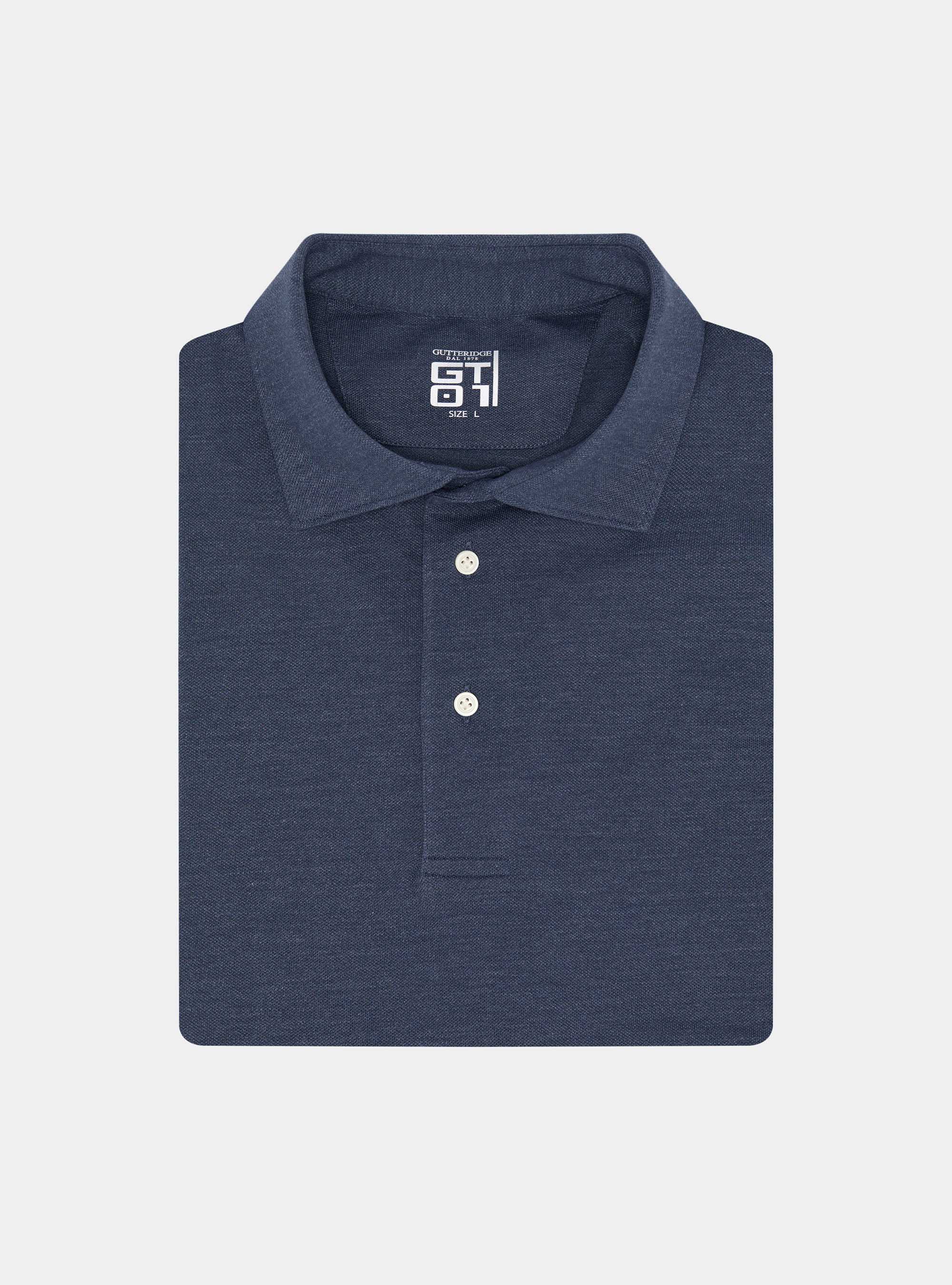 Polo de piqu&eacute; el&aacute;stico GT01, AZUL TINTA