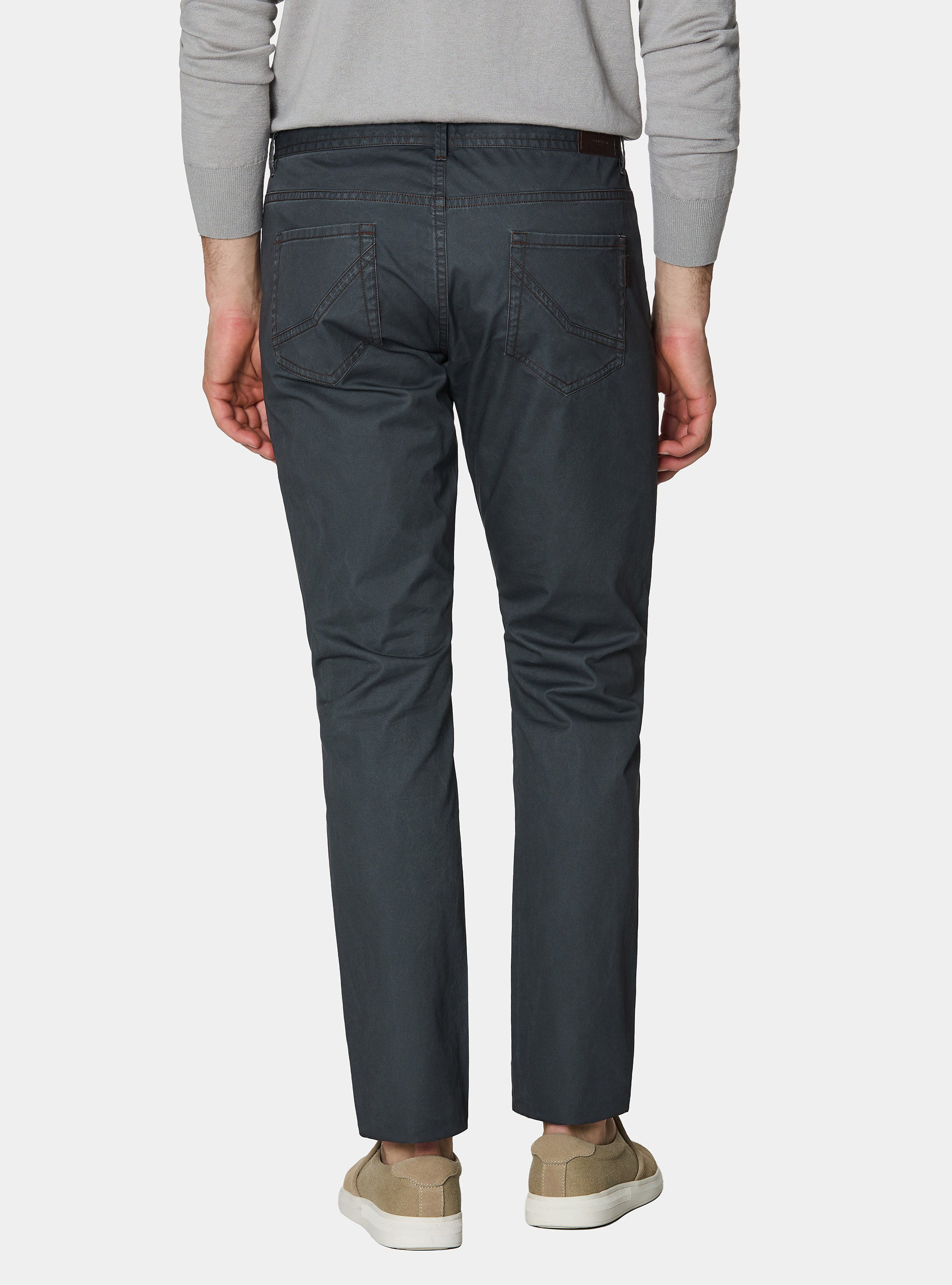 Slim fit cotton trousers, GREY