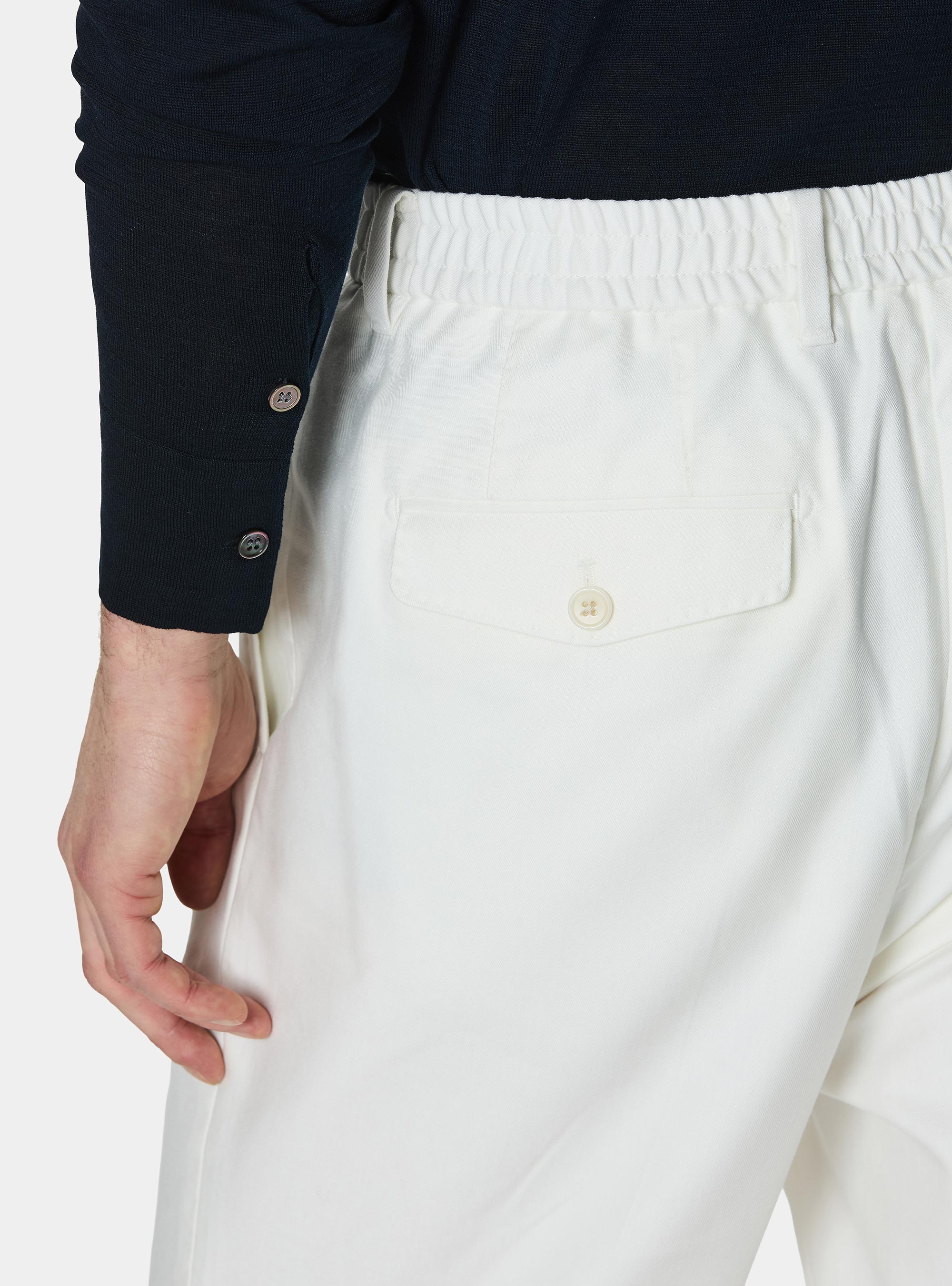 Polo chemise en coton et soie, BLEU MARINE