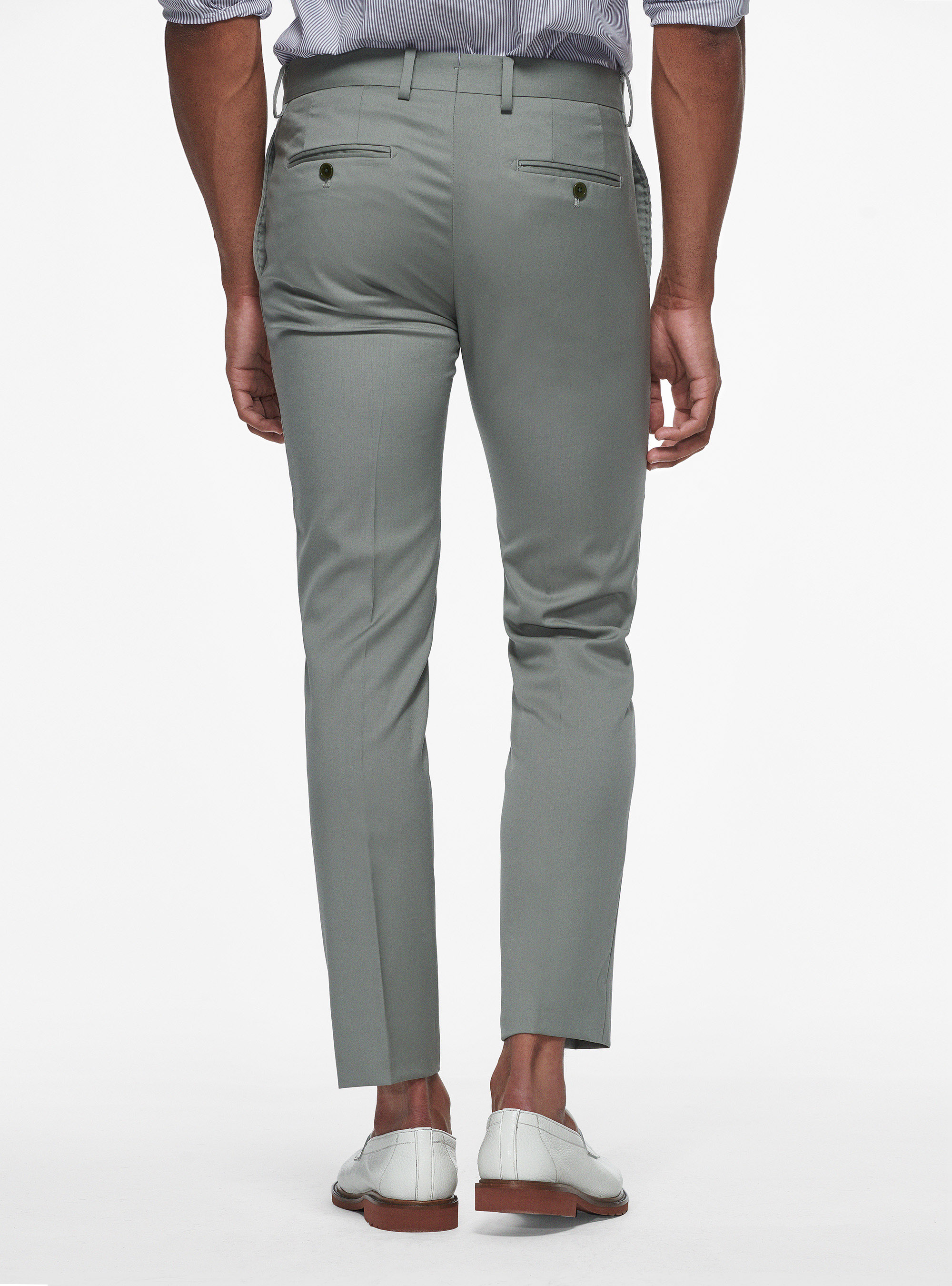 Trousers in pure 110's superfine wool, SALVIA 0602C