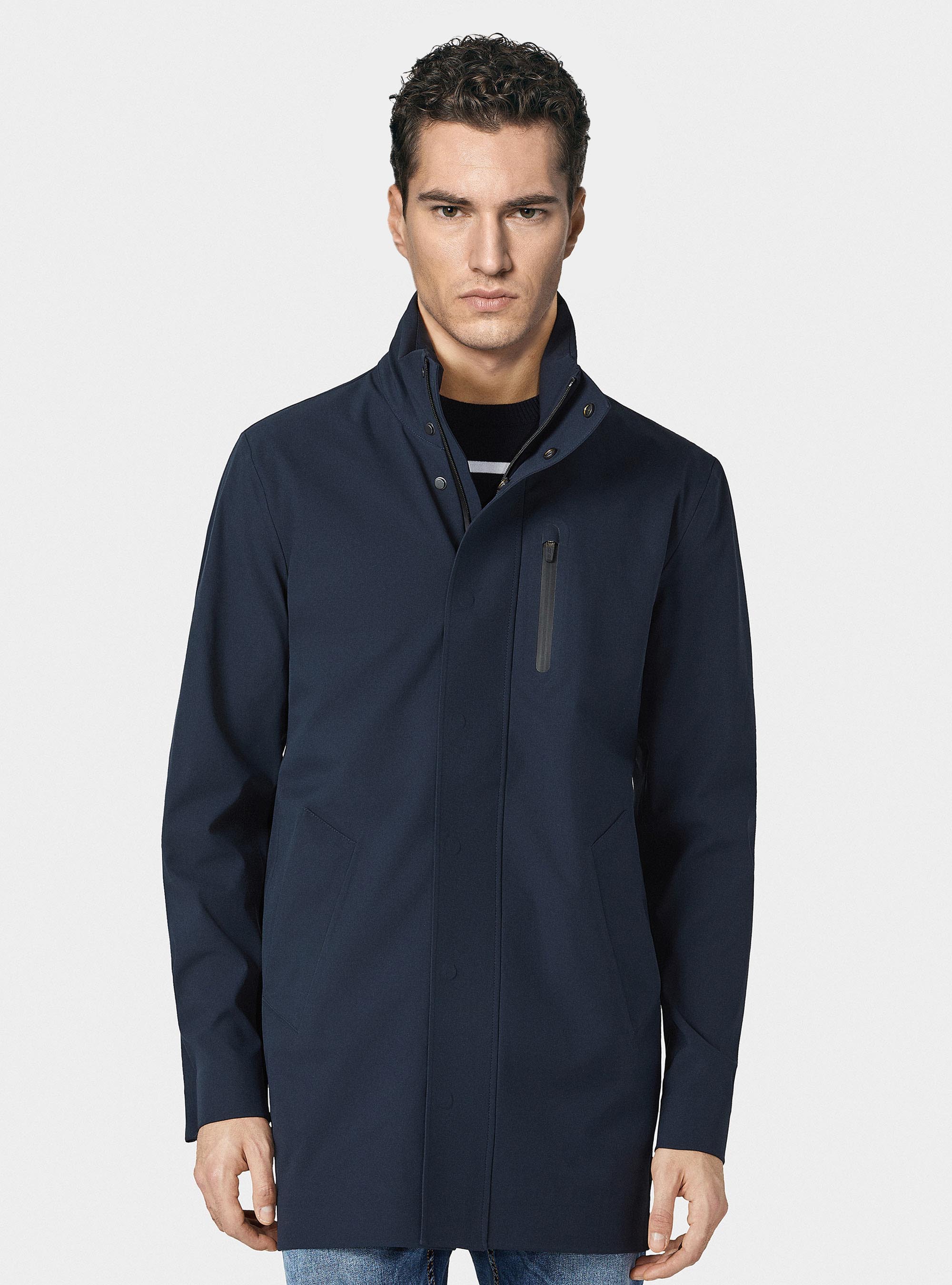 GT01 Parka in technical fabric, NAVY BLUE