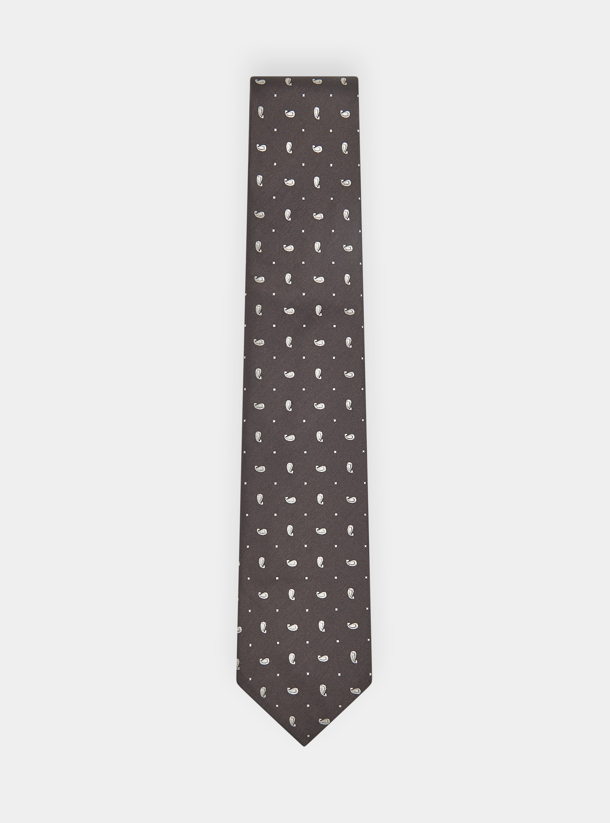 Jacquard silk tie, BROWN/ECRU B093