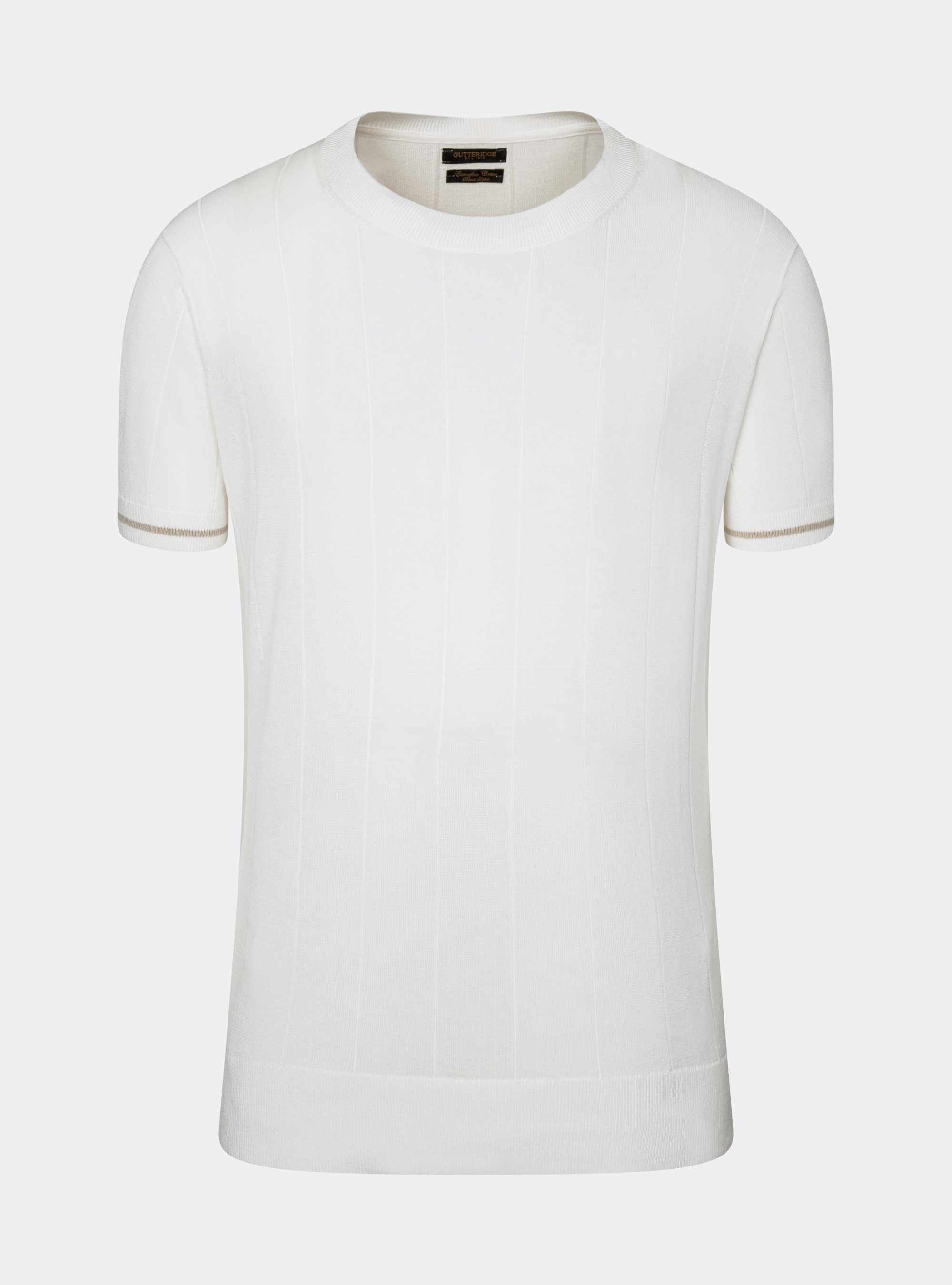 Pull en pur coton &agrave; c&ocirc;tes plates, BLANC