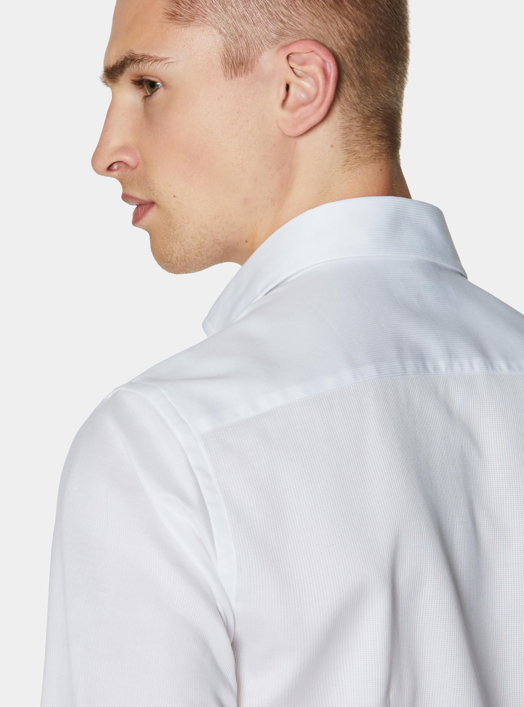 Textured cotton shirt, WHITE