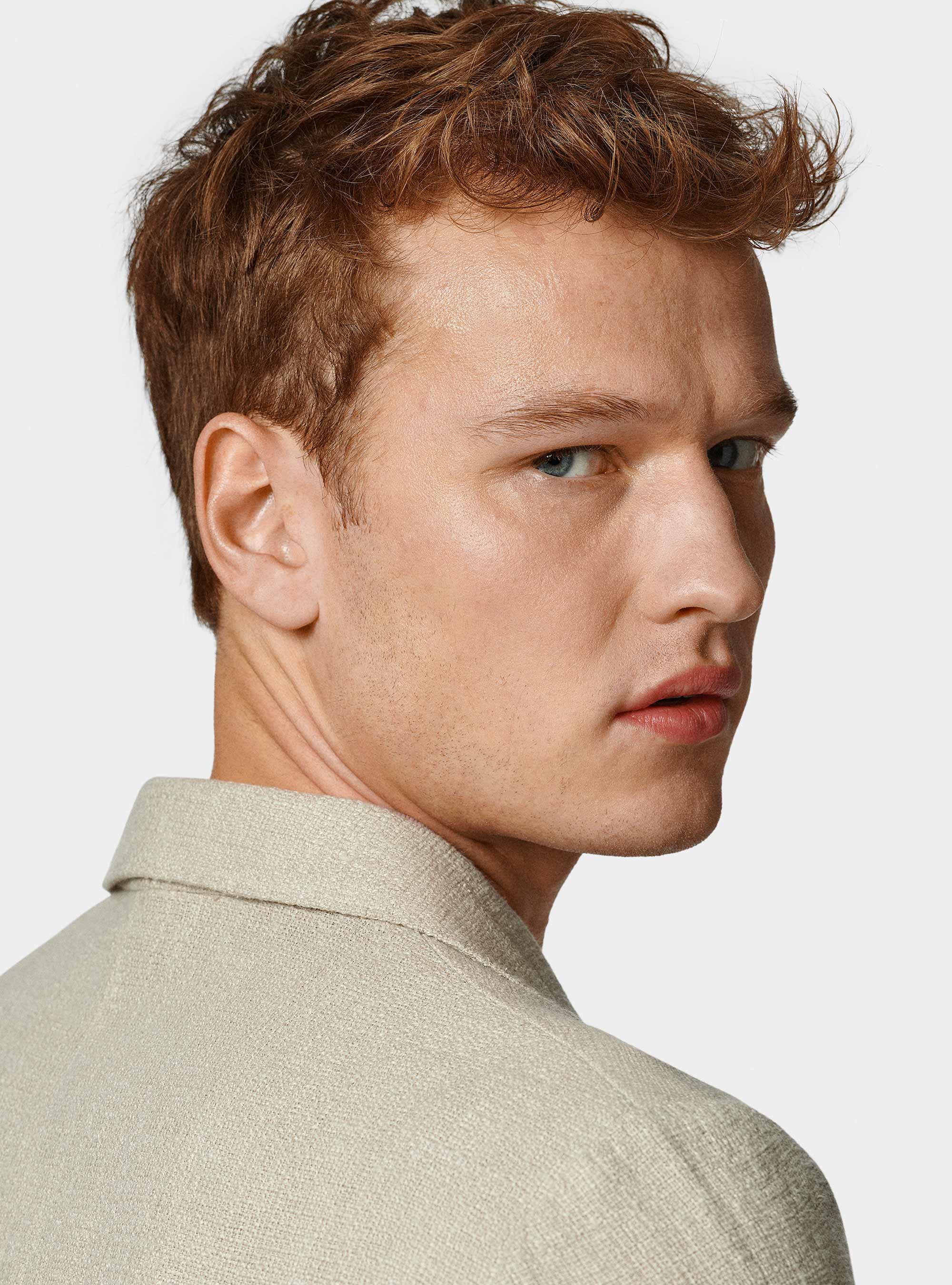 Giacca in lino crepe, SABBIA