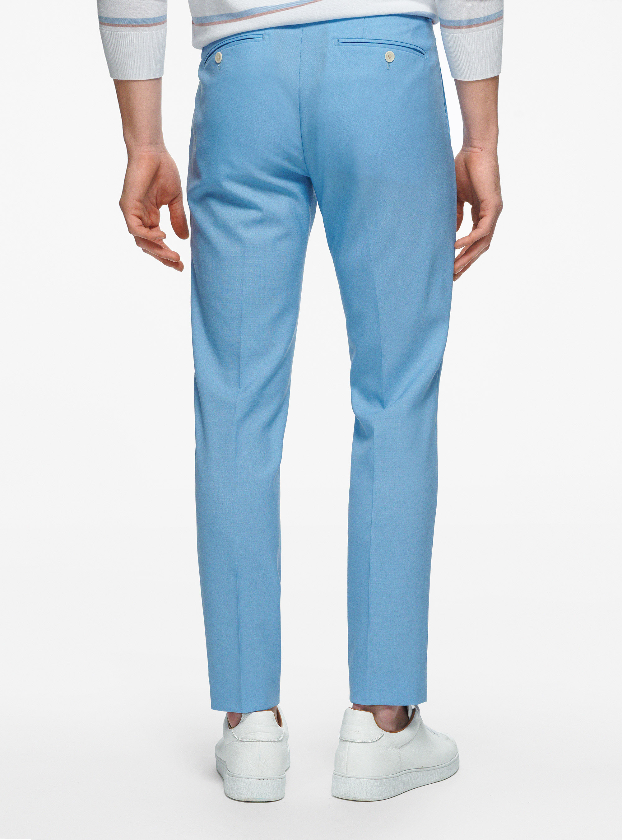 Pantalon en pure laine Vitale Barberis Canonico, BLEU CIEL