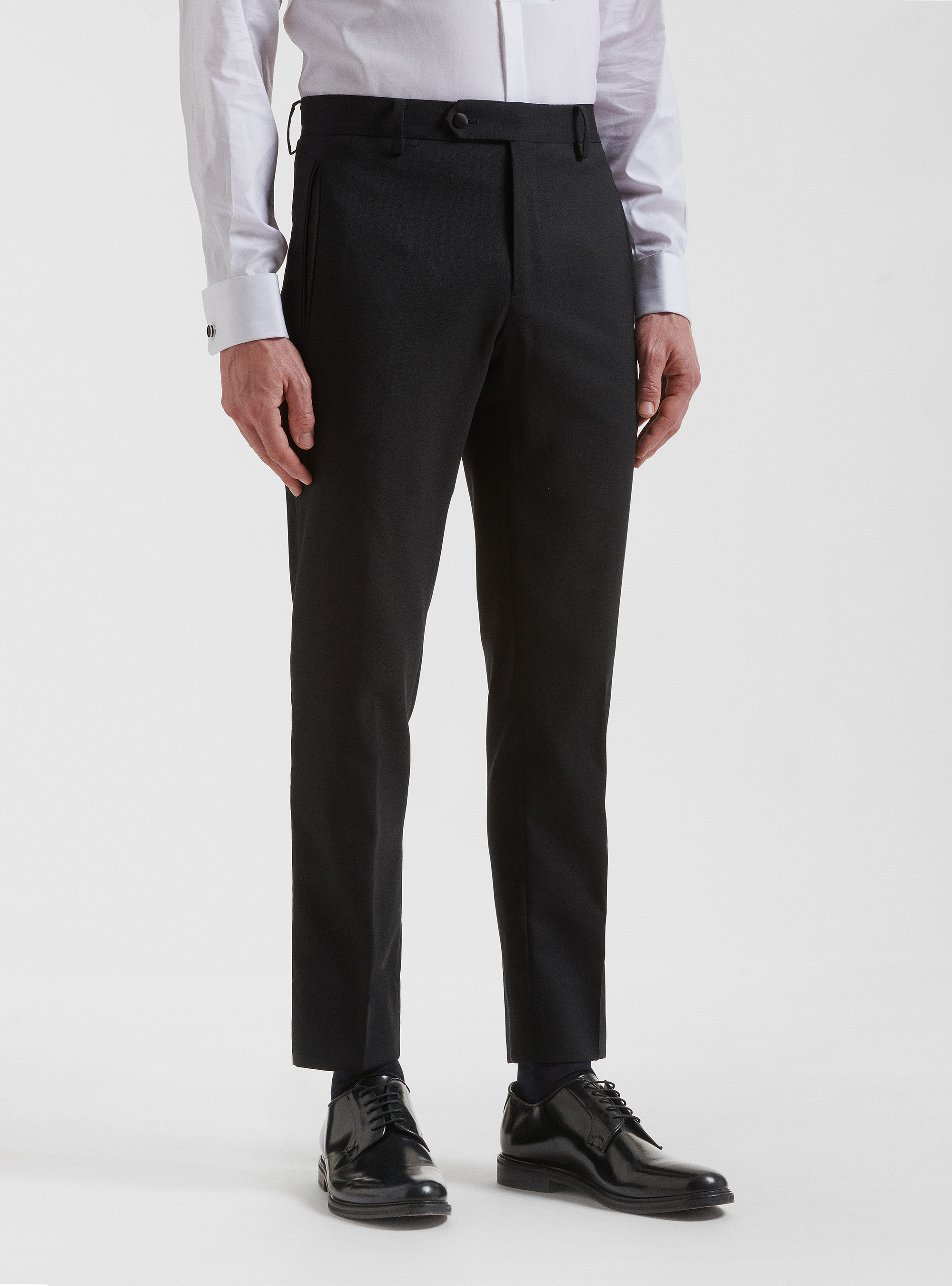 Pure wool smoking trousers Vitale Barberis Canonico, BLACK
